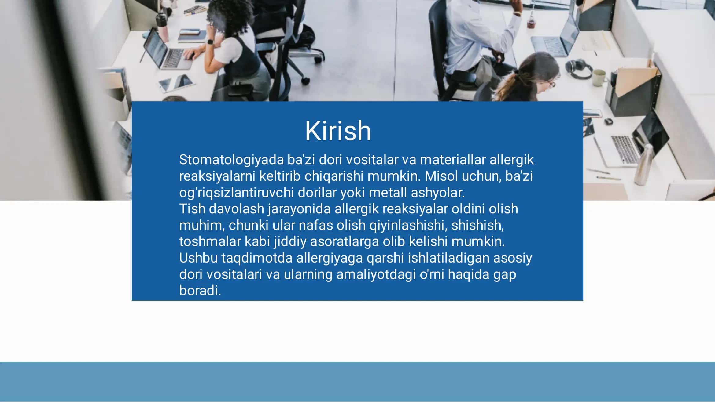 Allergiyaga qarshi dori vositalari.Stomataologiyada qo'llanilishi 3