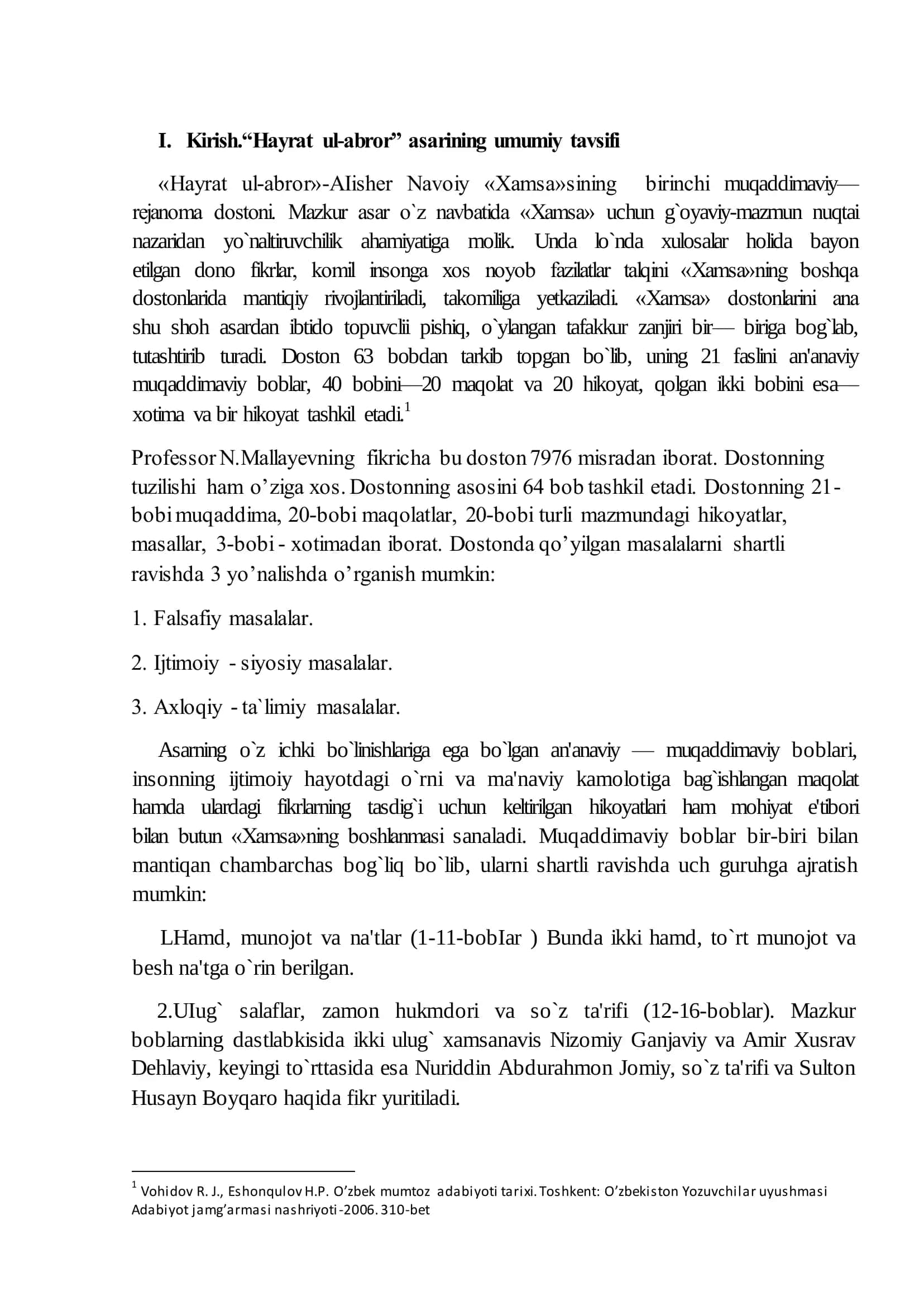 “Hayrat ul-abror” dagi o‟n birinchi maqolat va hikoyat tahlili 3