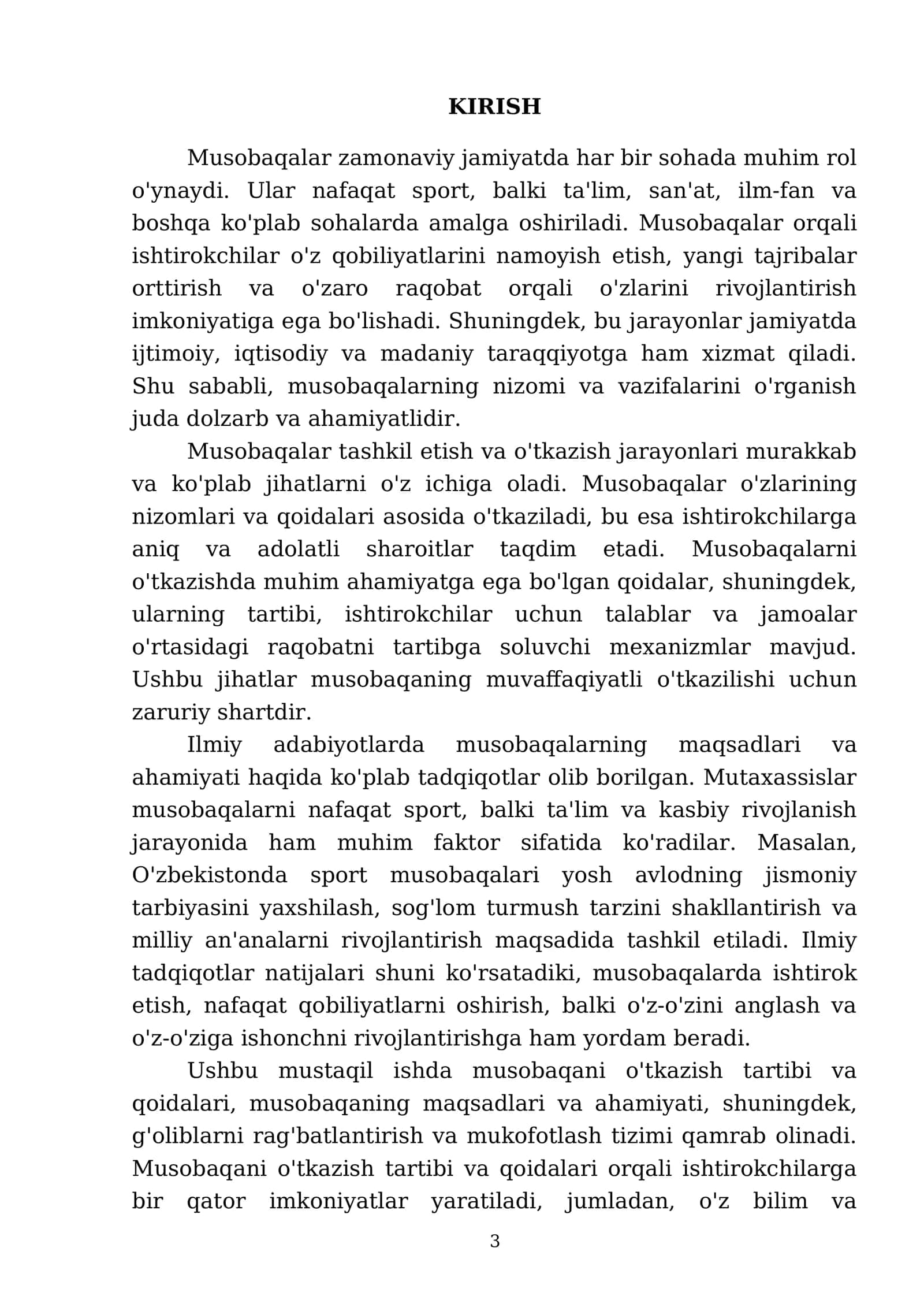 Musobaqani nizomi va vazifasi 3