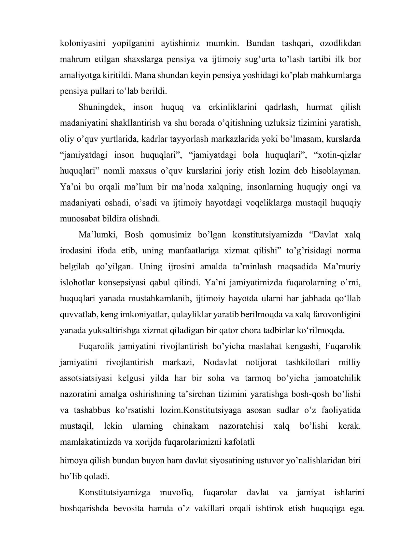 Huquqiy demokratik davlat va fuqarolik jamiyati asoslarining barpo etilishi 3