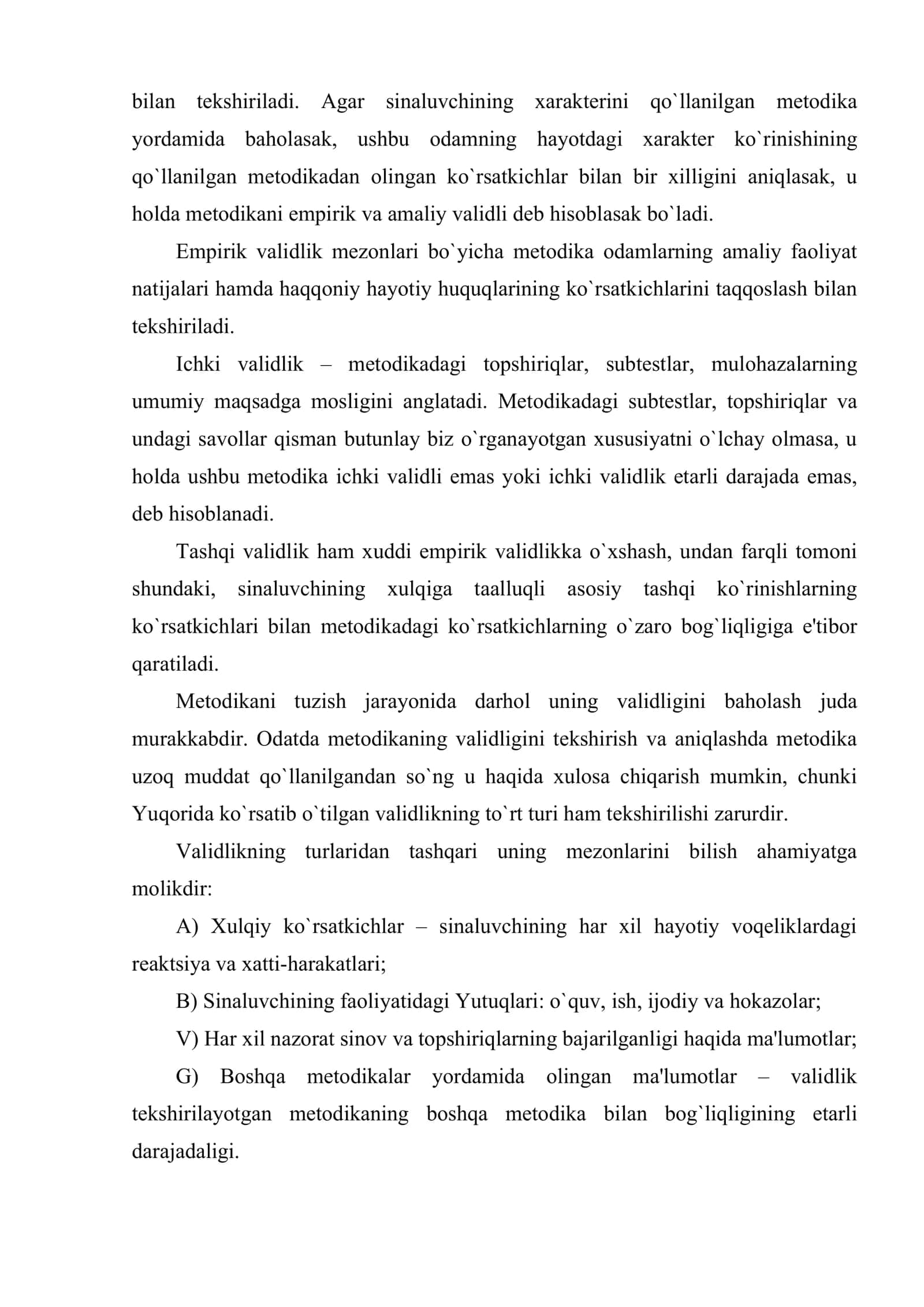 Psixodiagnostik metodikalar va psixodiagnostik tekshiruv jarayoniga qo`yiladigan talablar 3