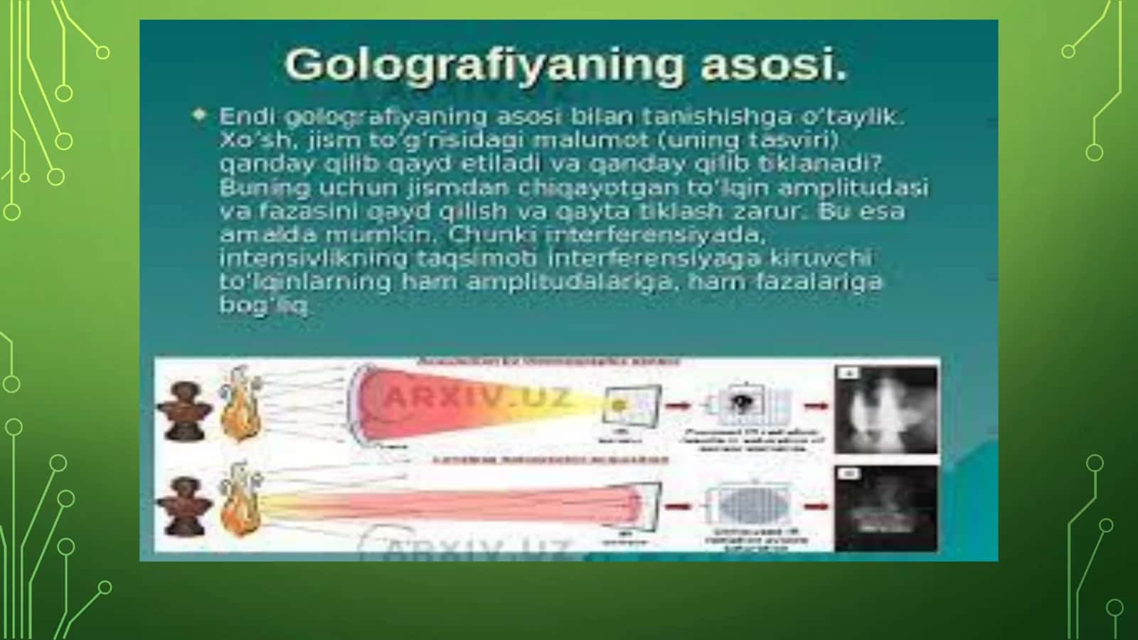 GOLOGRAFIYA PRINSIPI VA UNING QO’LLANILISHI 3