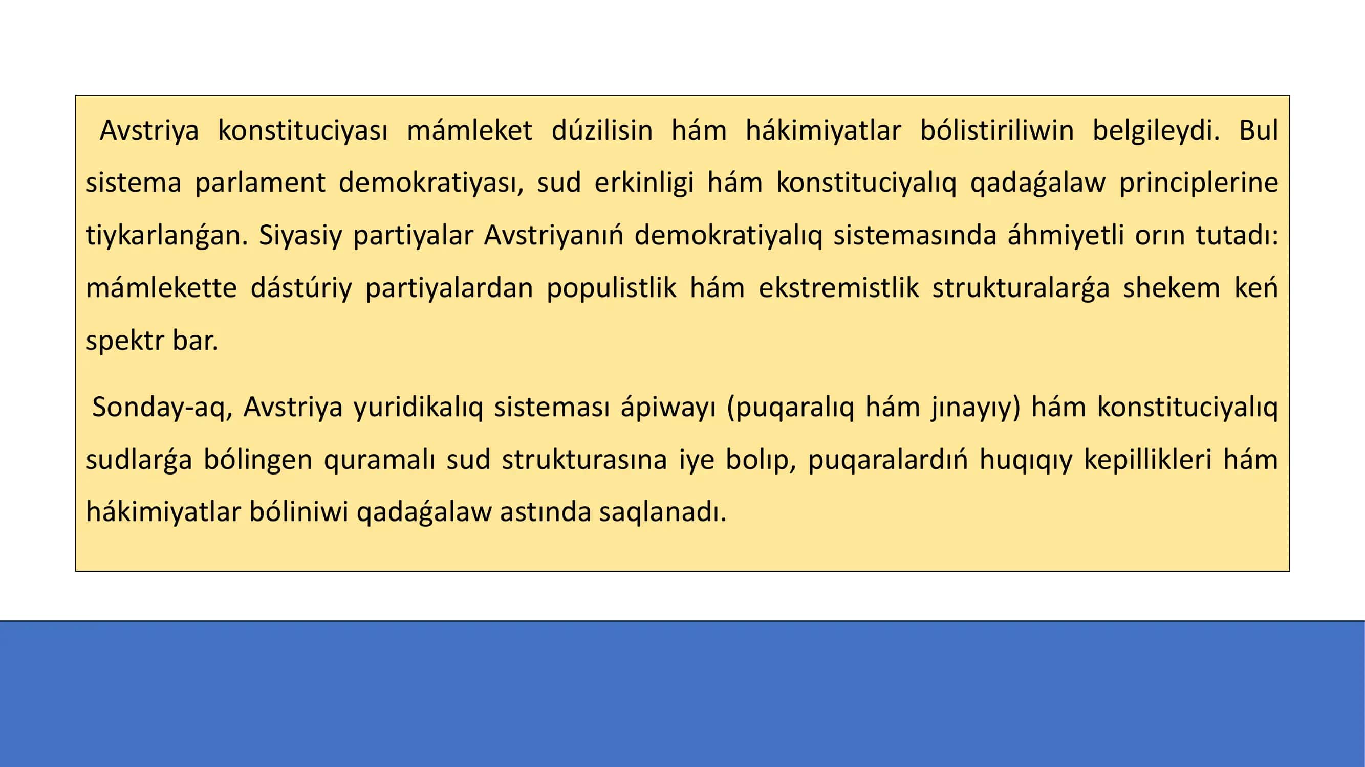 Avstriyada huqıq sisteması hám siyasatı (prezentaciya) 3
