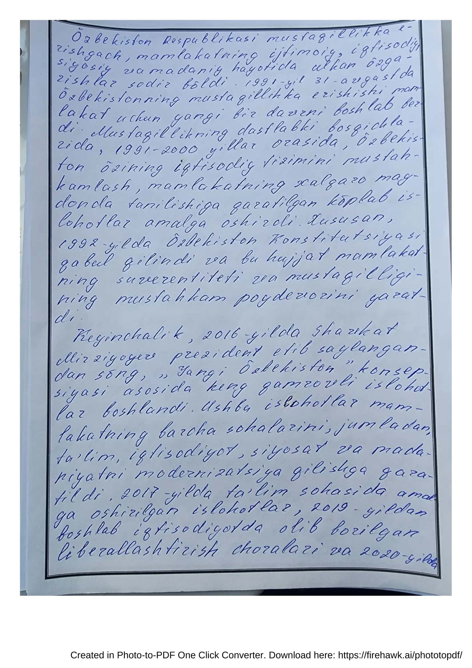 Yangi O'zbekiston uchinchi uygo'nish davri yo'lida 3