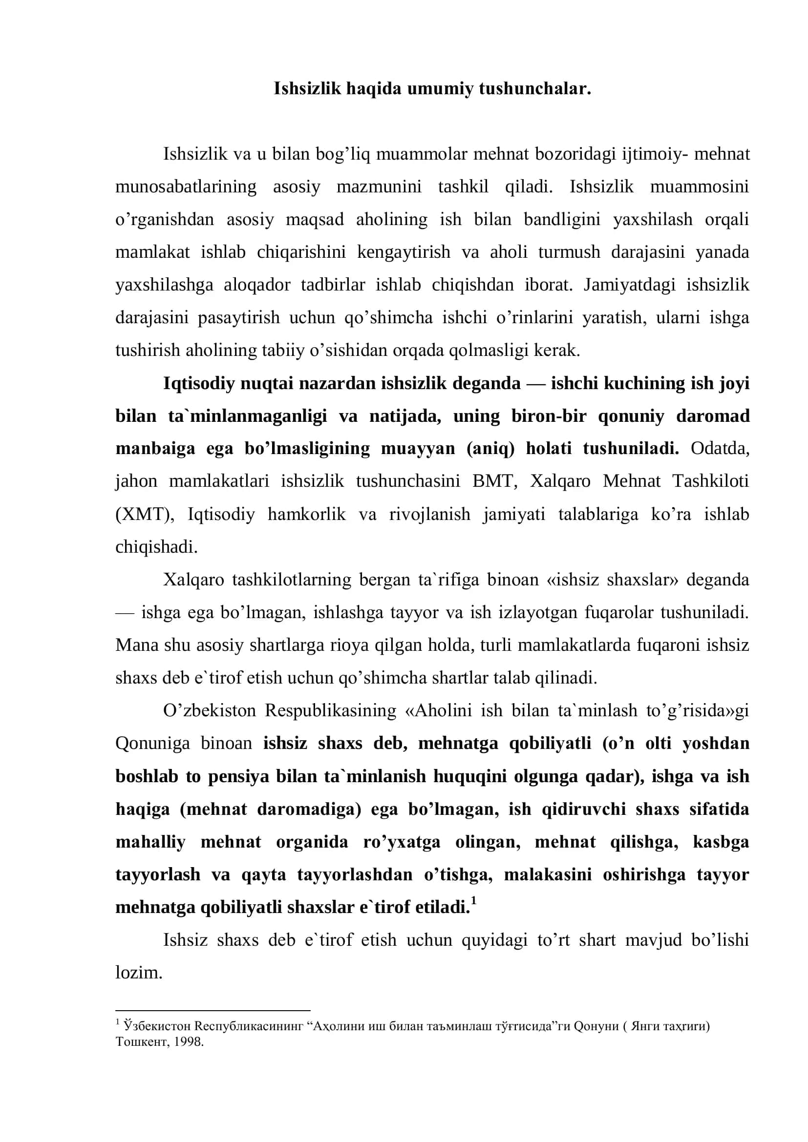 Ishsizlik sаbаblаri, хususiyatlаri vа kаmаytirish yo’llаri 3