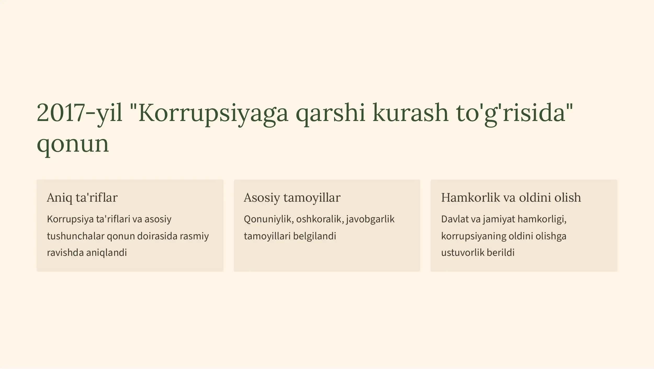O‘zbekistonning korrupsiyaga qarshi kurash siyosati 3