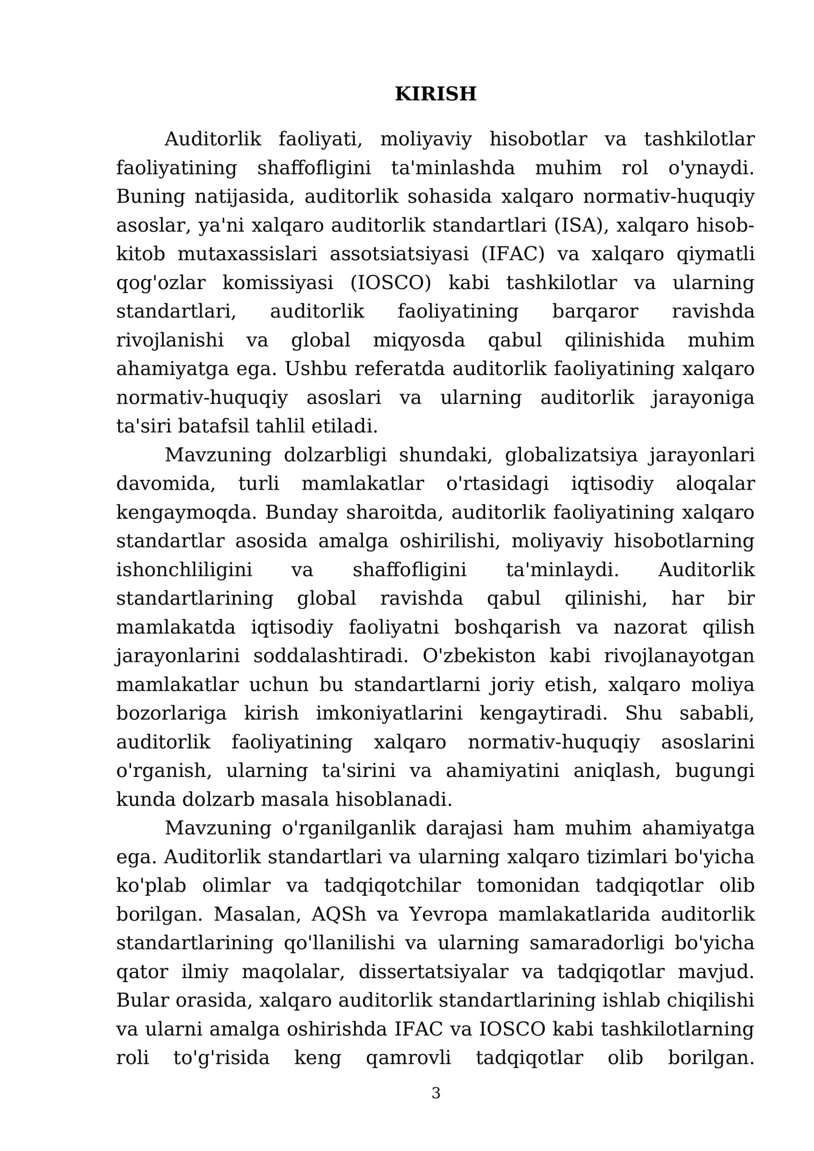 Auditorlik faoliyatining xalqaro normativ-huquqiy asoslari (ISA, IFAC, IOSCO va boshqalar) 3