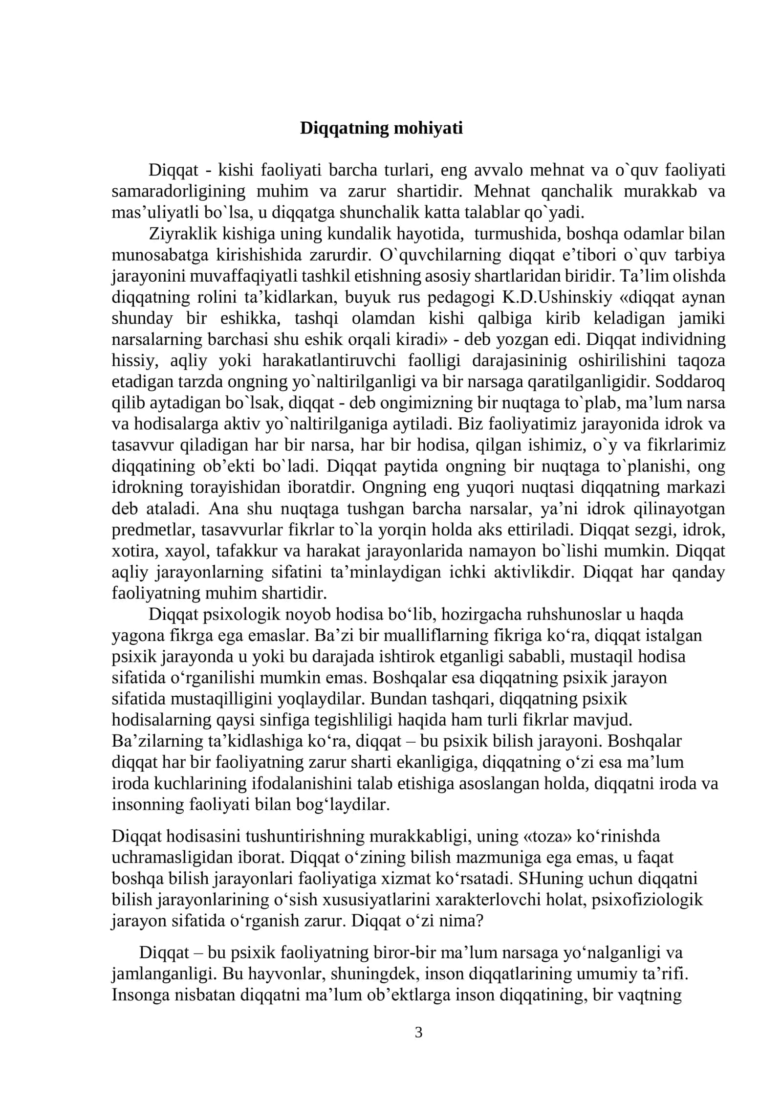Diqqat va xotira 3