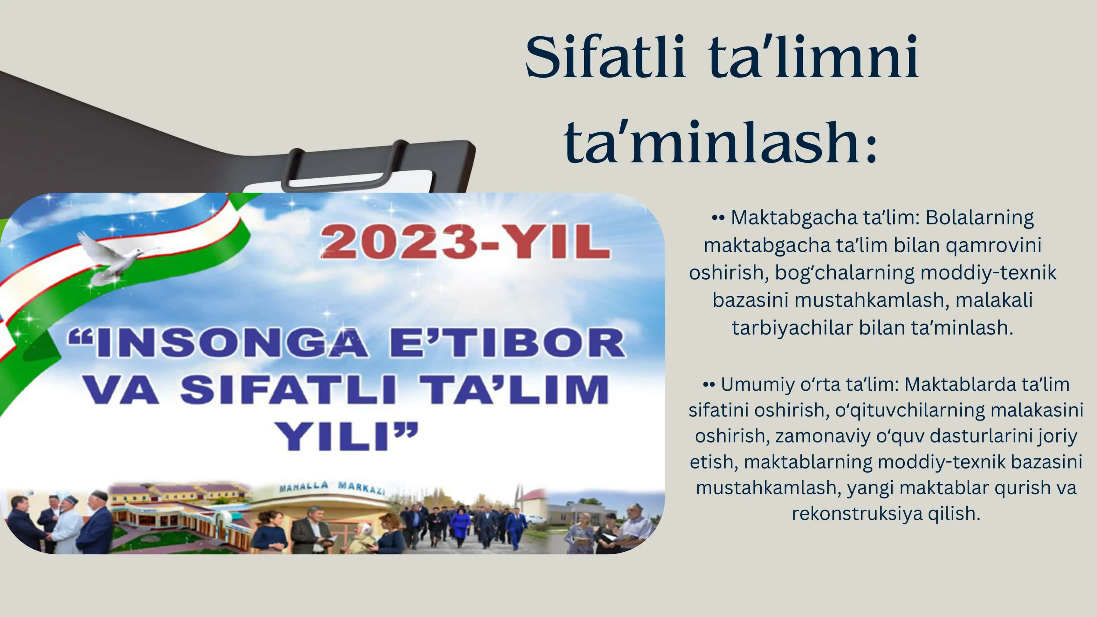 Insonga eʼtibor va sifatli taʼlim yili 3