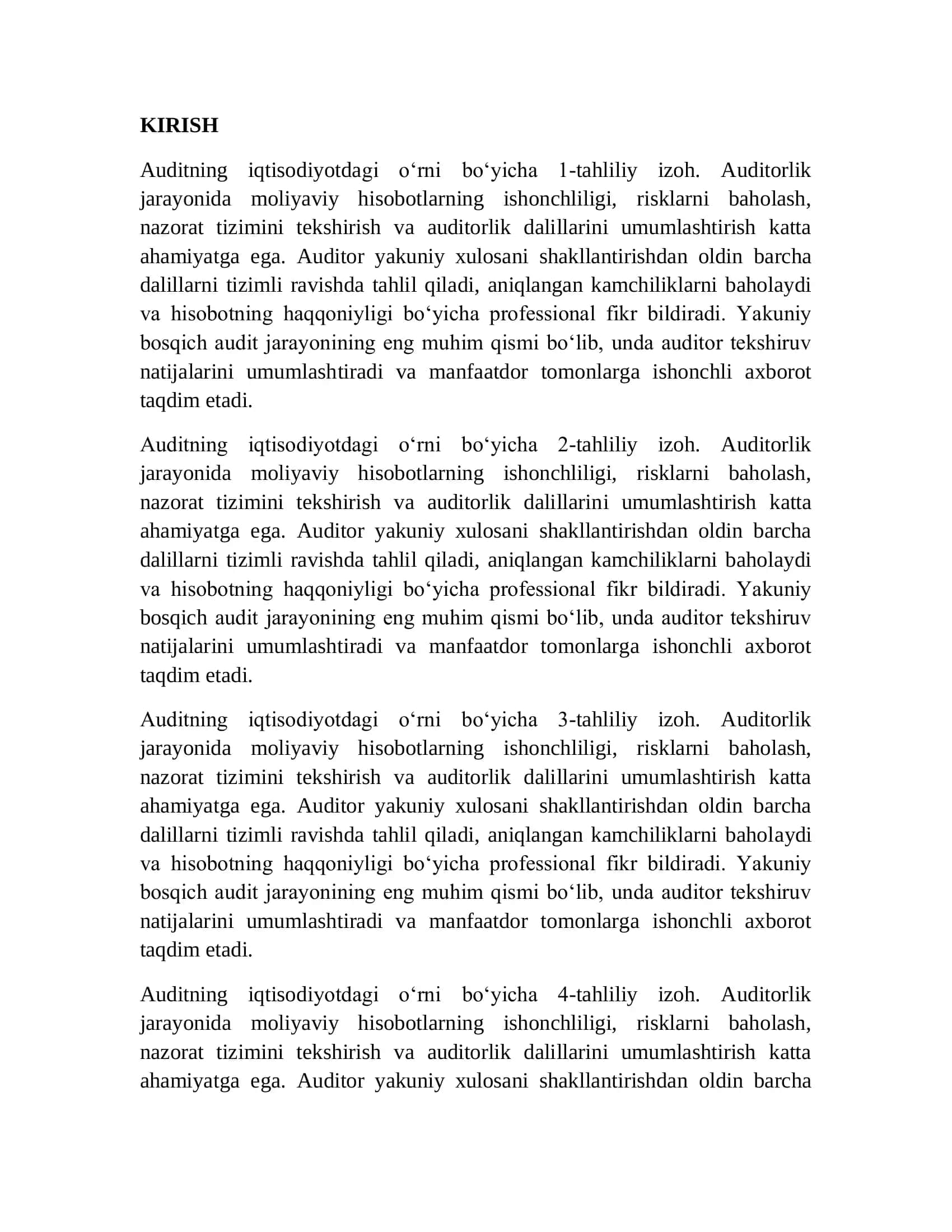 Auditorlik tekshiruvining yakuniy bosqichi 3
