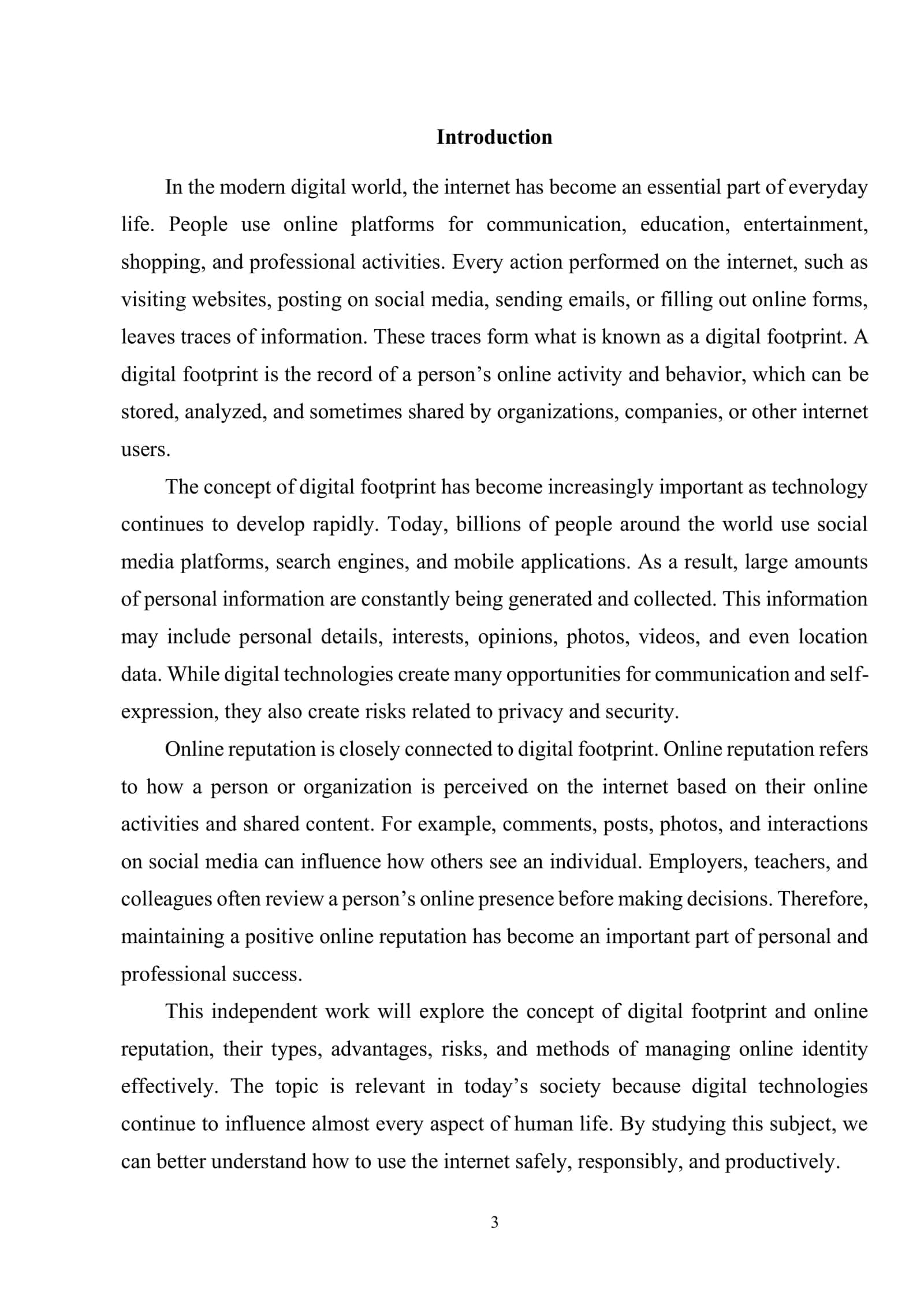 Digital Footprint and Online Reputation 3