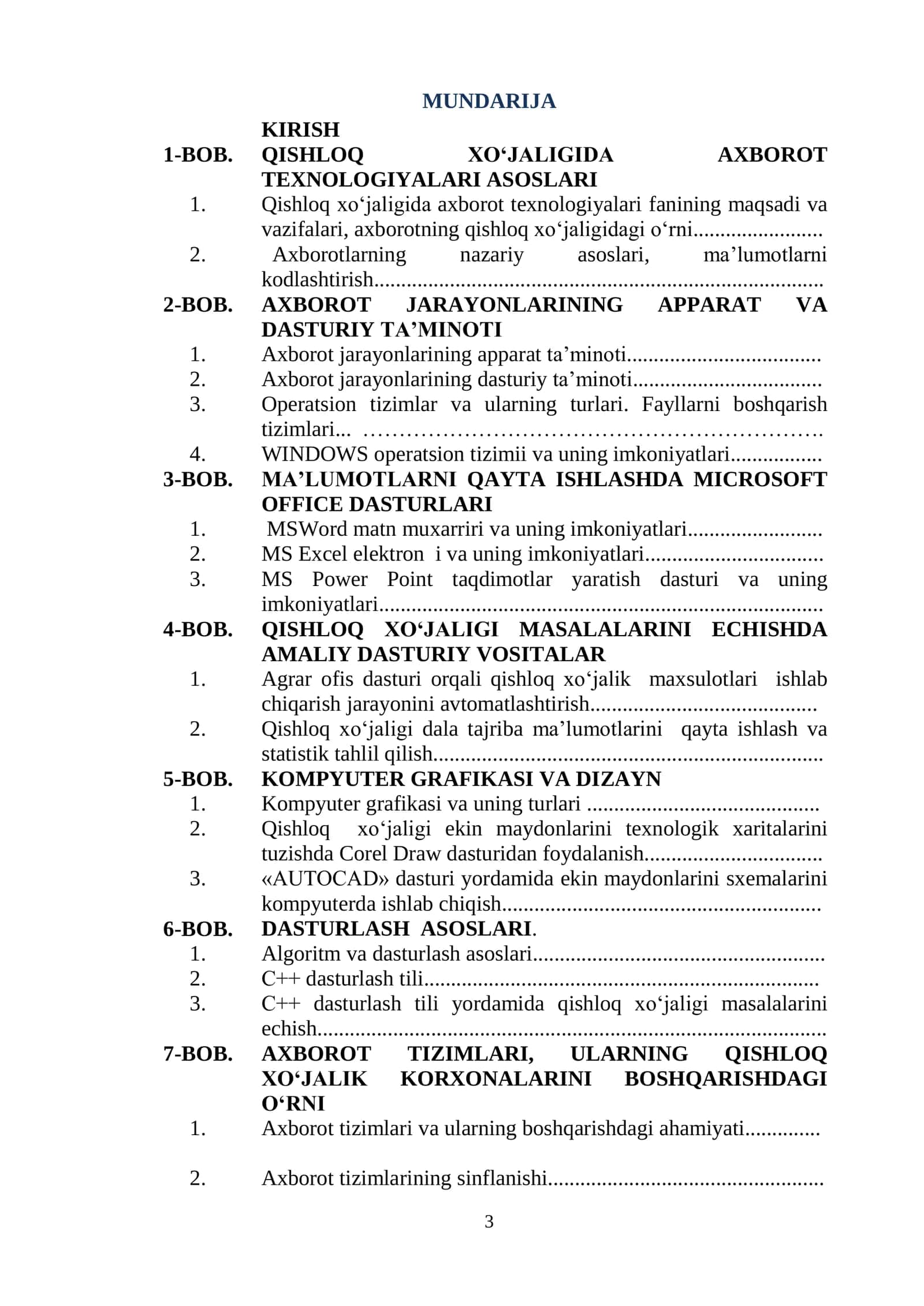 QISHLOQ XO‘JALIGIDA AXBOROT TEXNOLOGIYALARI 3