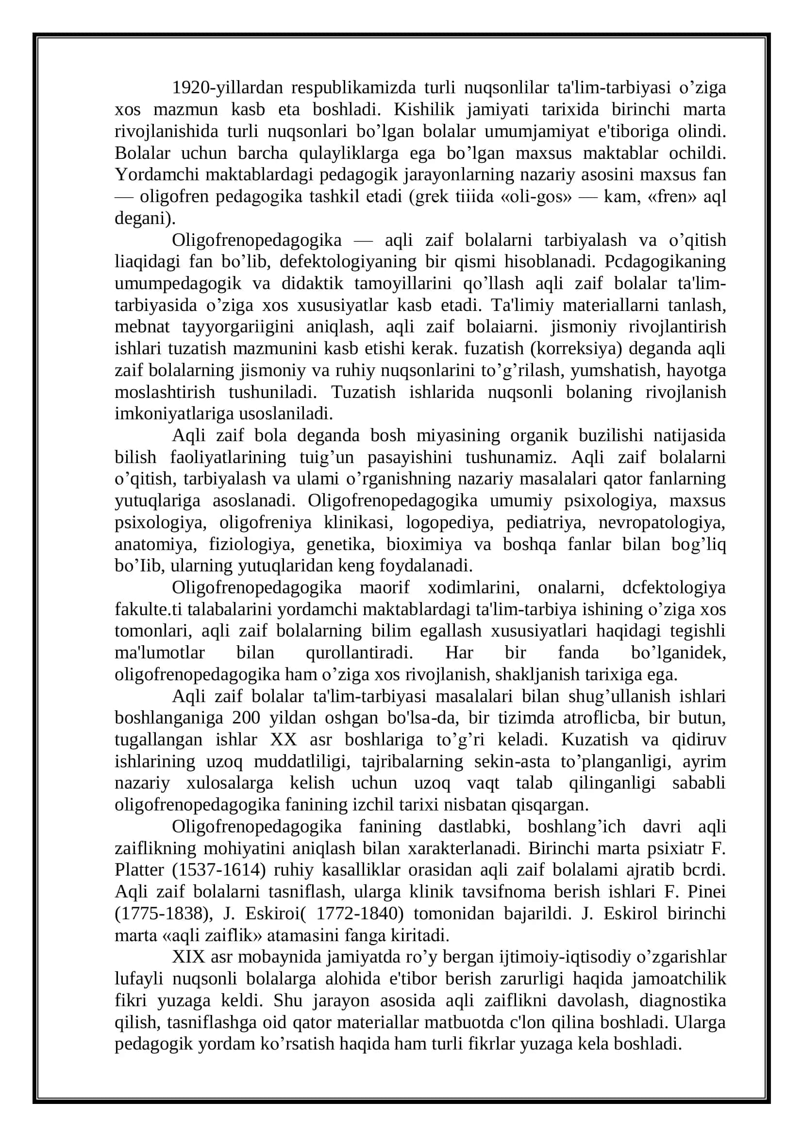 "Oligofrenopedagogika faninig maqsad va vazifalari" 3