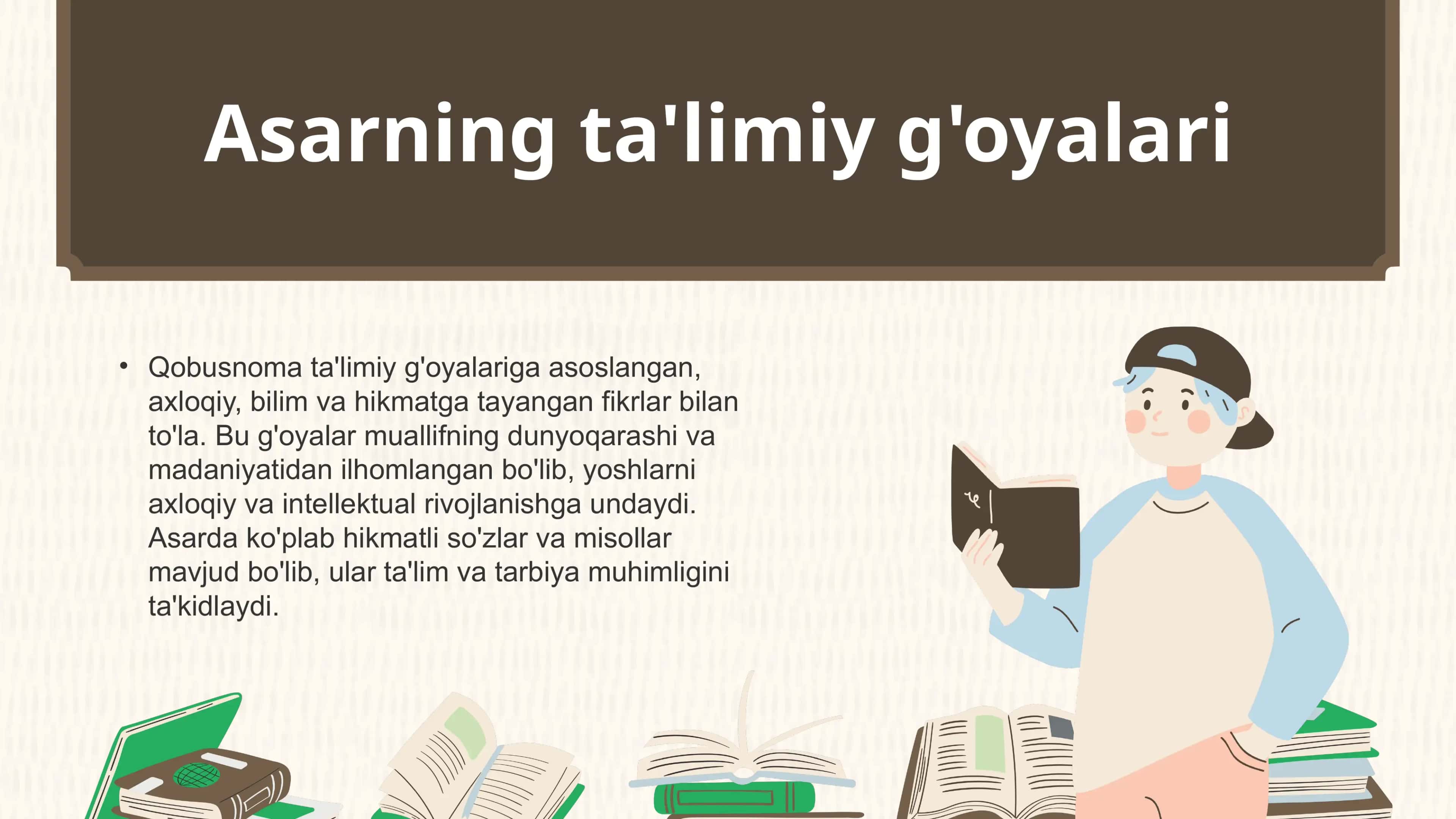 Kaykovusning Qobusnoma asarida taʼlimiy va tarbiyaviy gʻoyalarning ahamiyati 3