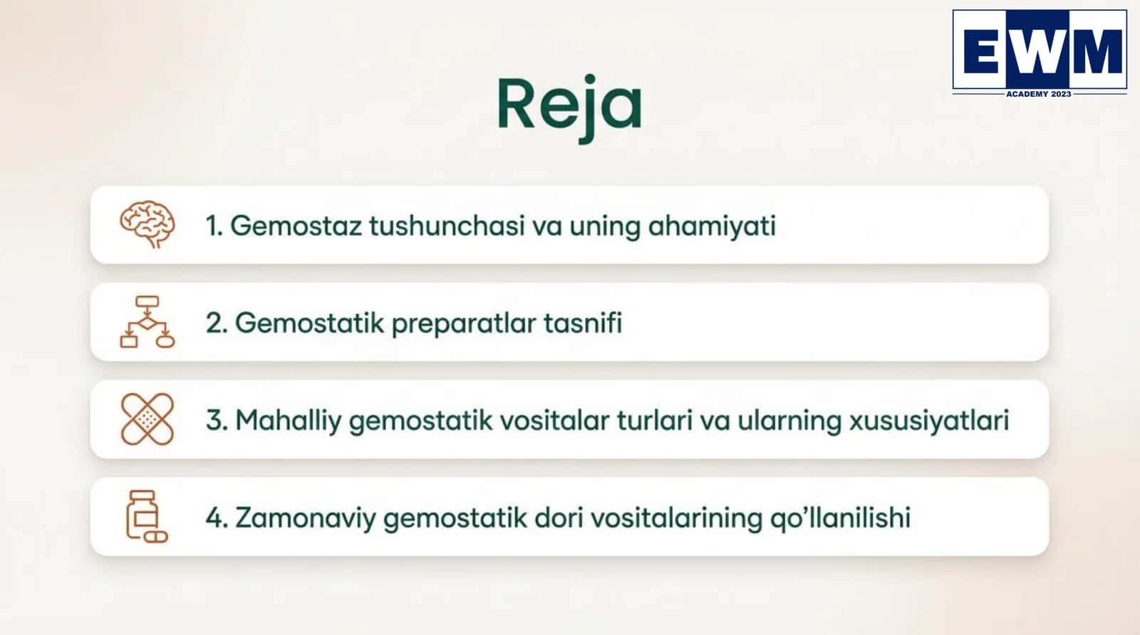 MAHALLIY GEMOSTAZ UCHUN ZAMONAVIY DORI VOSITALARI 3