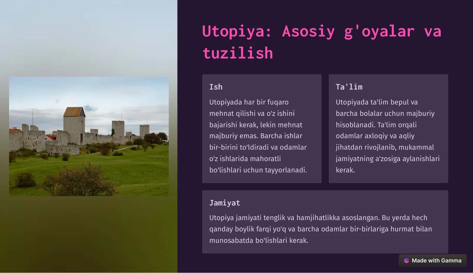 Utopiya va Oftob shahri 3