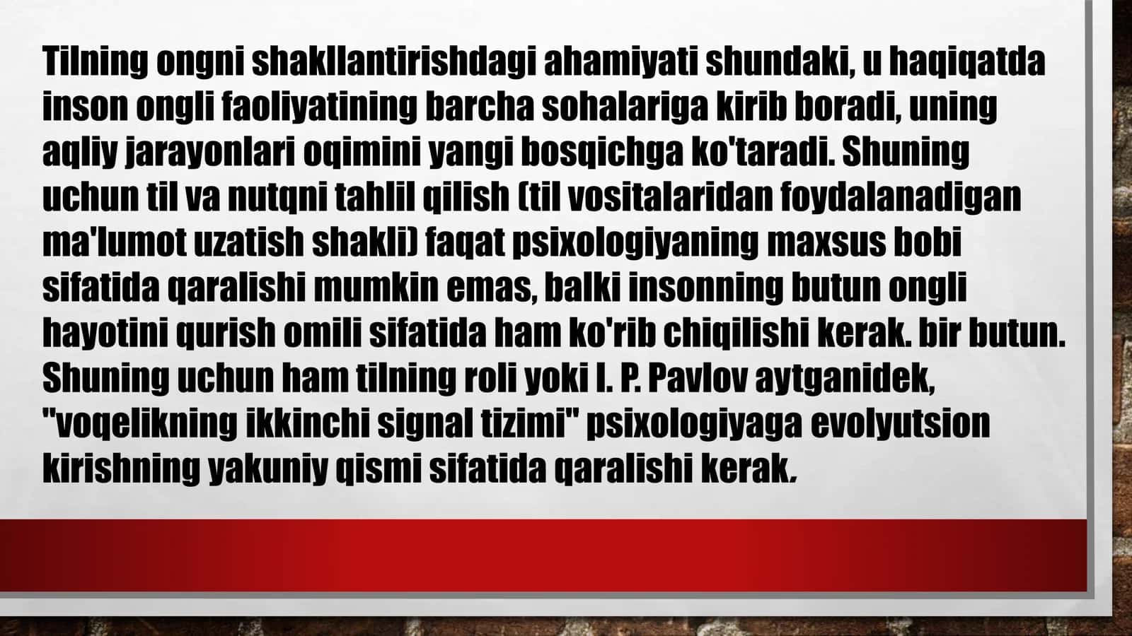 Psixik jarayonlarni shakllanishida tilning ahamiyati 3