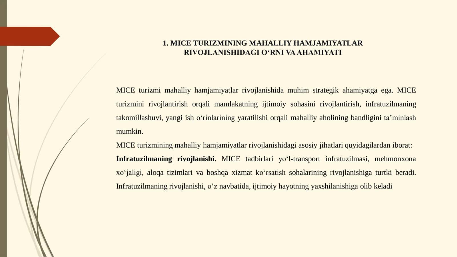 MICE TURIZMINING MAHALLIY HAMJAMIYATLARGA IJTIMOIY VA MADANIY TAʼSIRINI BAHOLASH 3