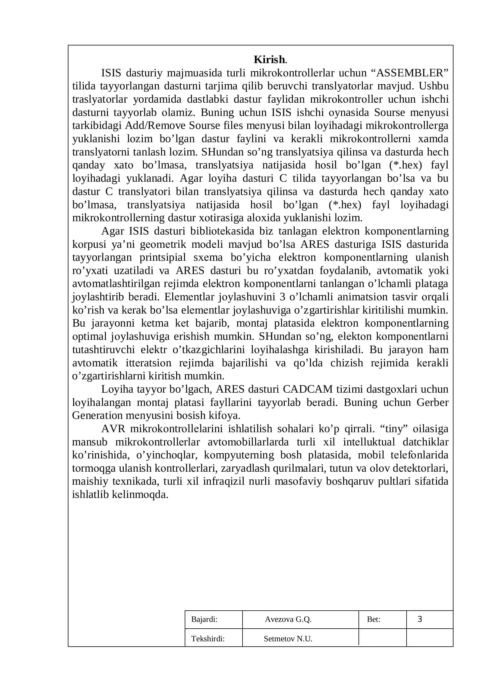 ISIS Prateus dasturida mikrokontrollerli svetafor qurilmasini loyixalash 3
