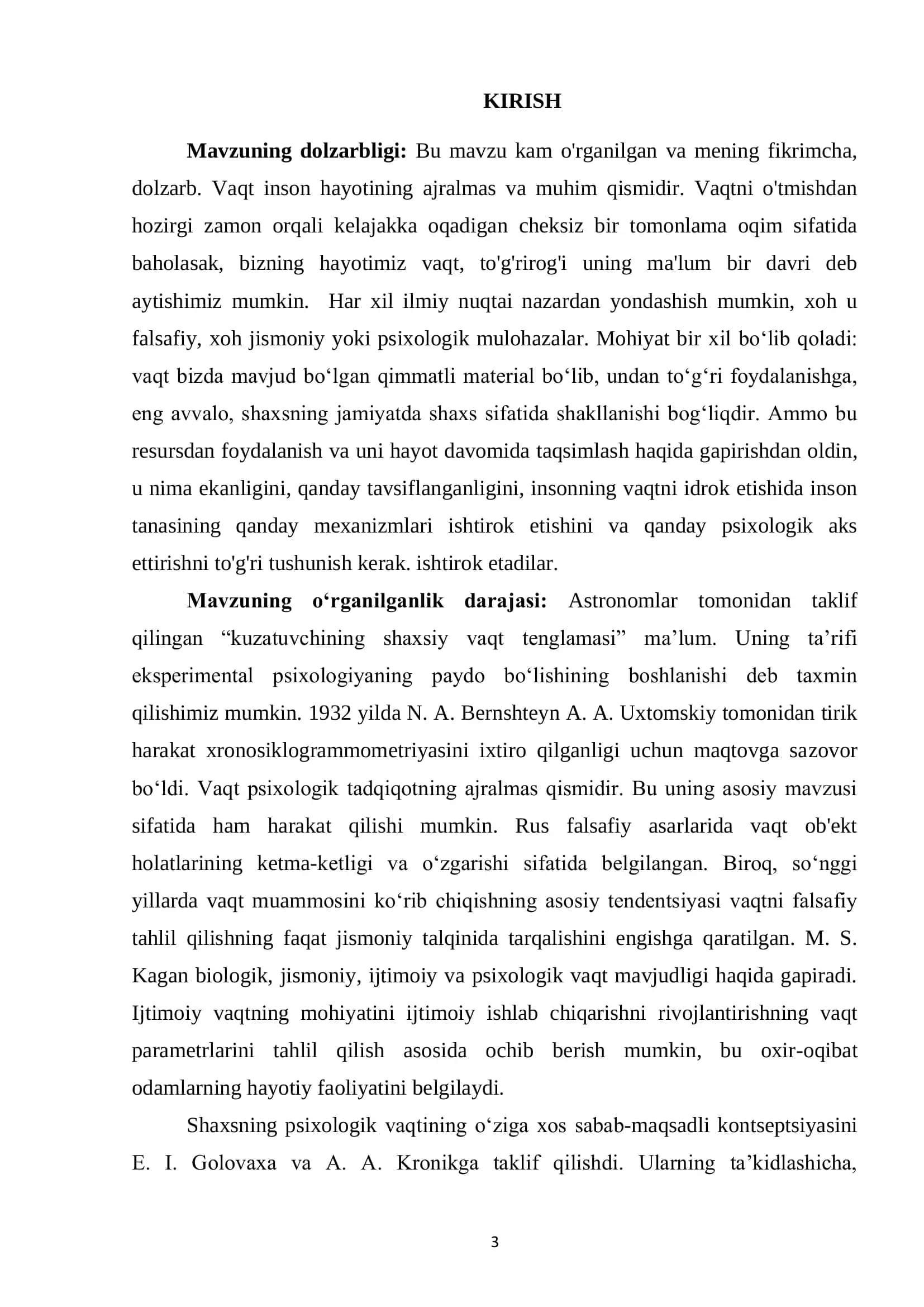 Vaqtning psixologik idroki. 3