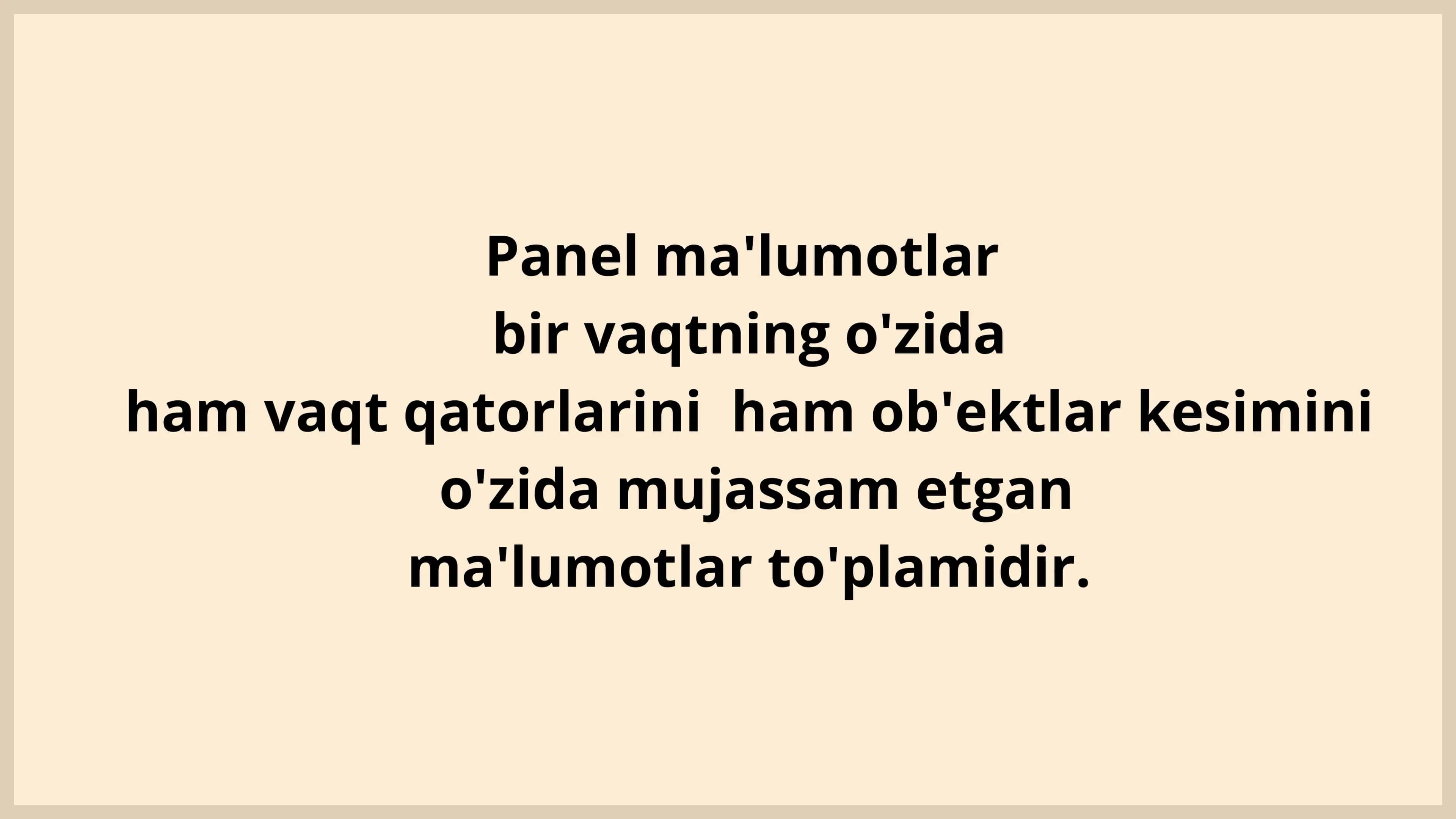 Panel ma'lumotlar modellari 3