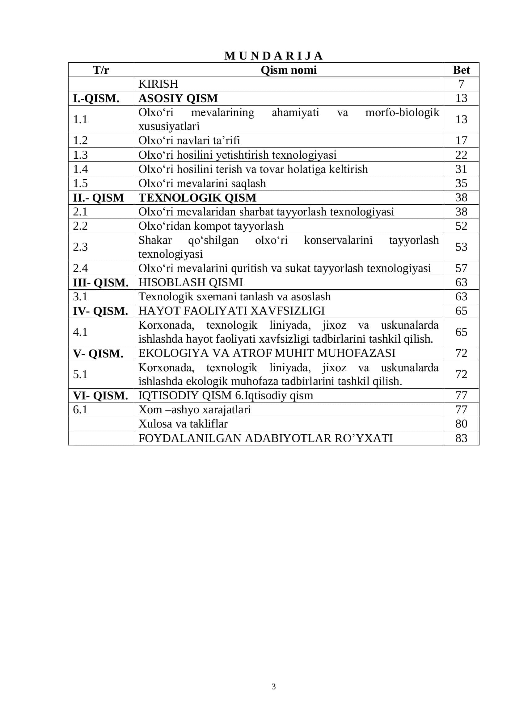 “Olxo‘rini yetishtirish va undan turli mahsulotlar tayyorlash texnologiyasi” 3