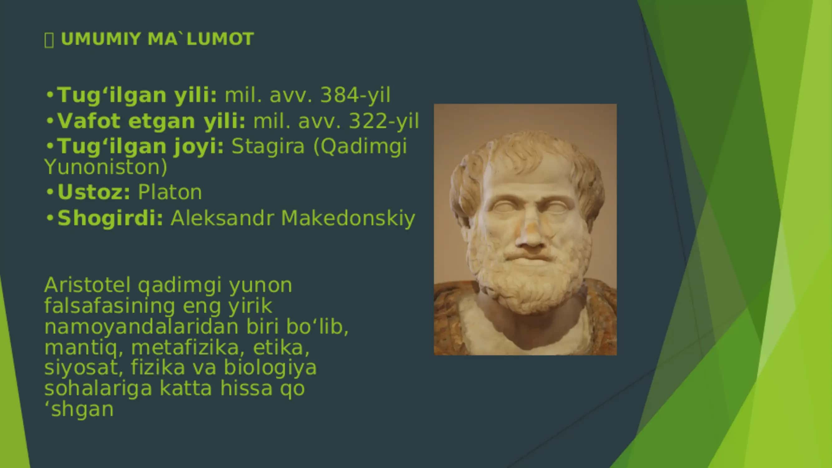 Falsafadan mustaqil ish uchun taqdimot 3