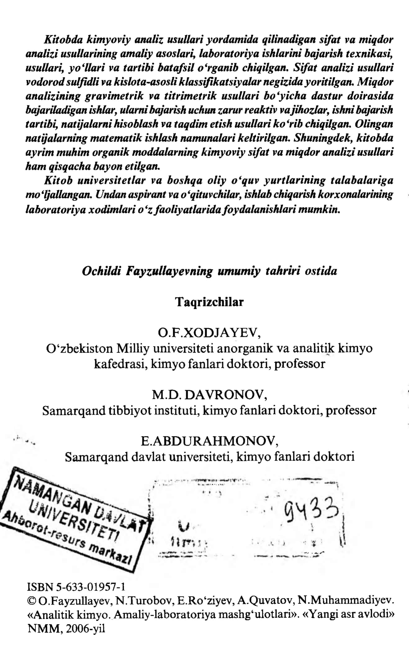 ANALITIK KIMYO AMALIY-LABORATORIYA MASHG‘ULOTLARI 3