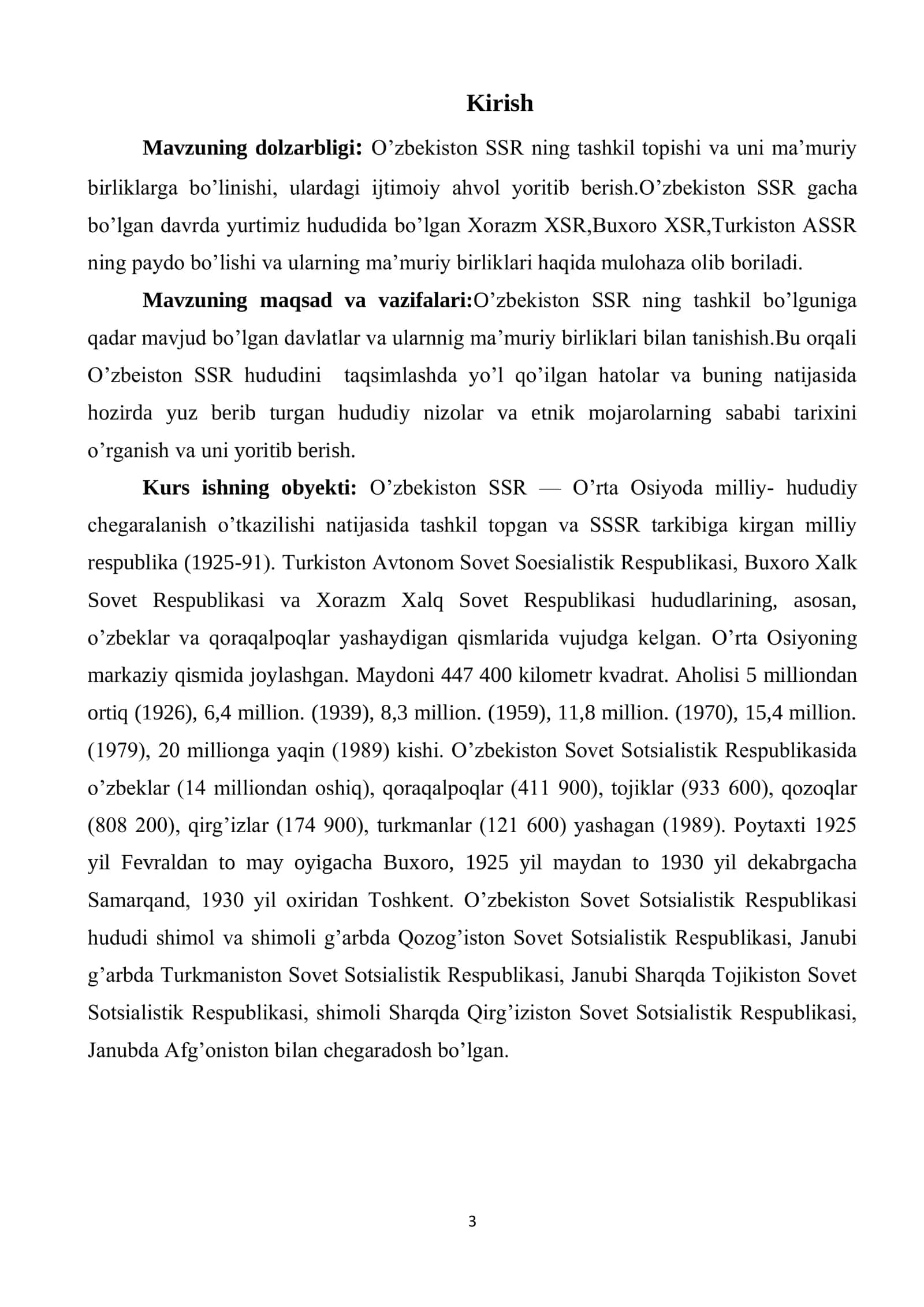 O‘ZBEKISTON SSR NING MA'MURIY HUDUDIY TUZILISHI 3