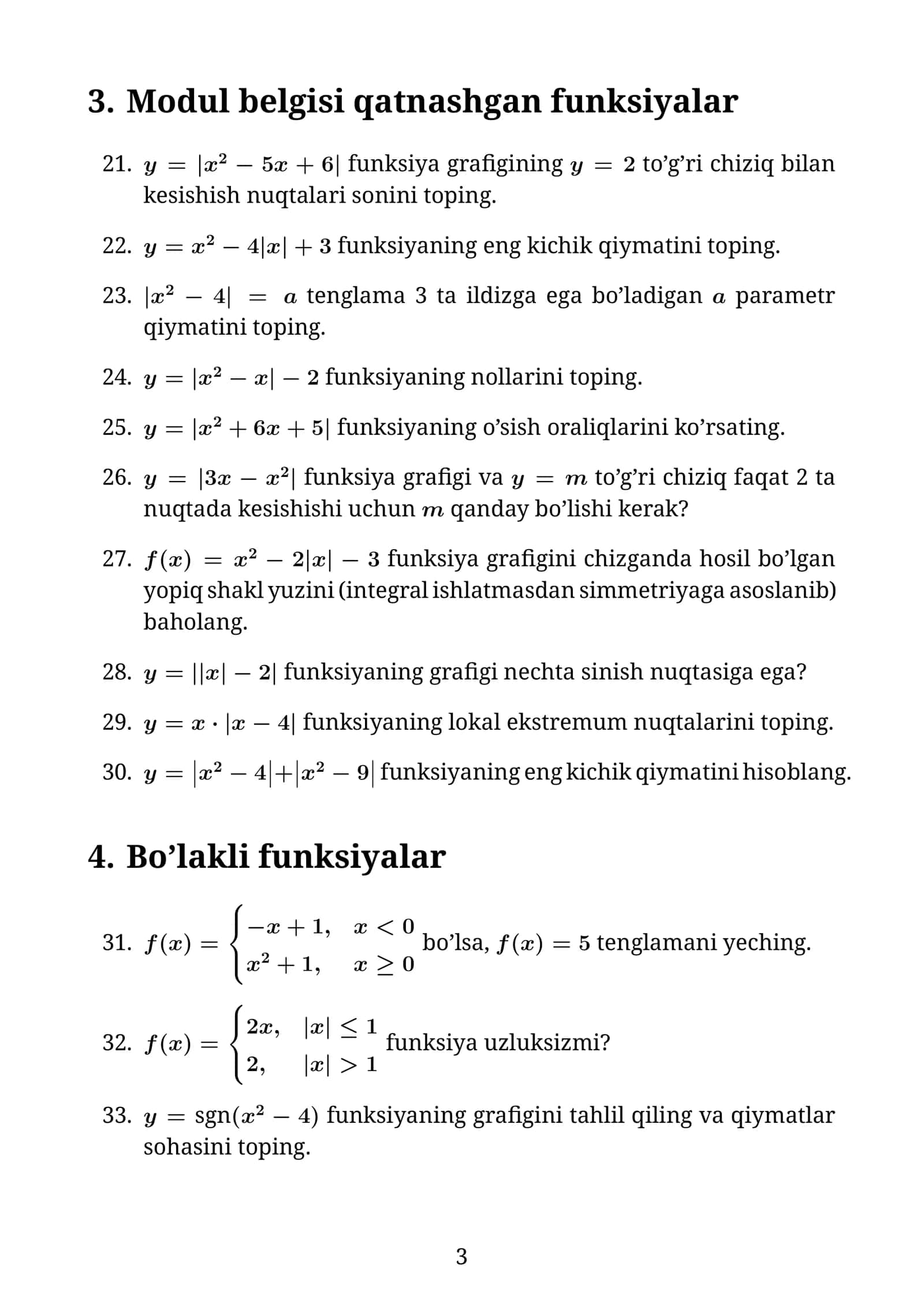 Matematika testlar 3