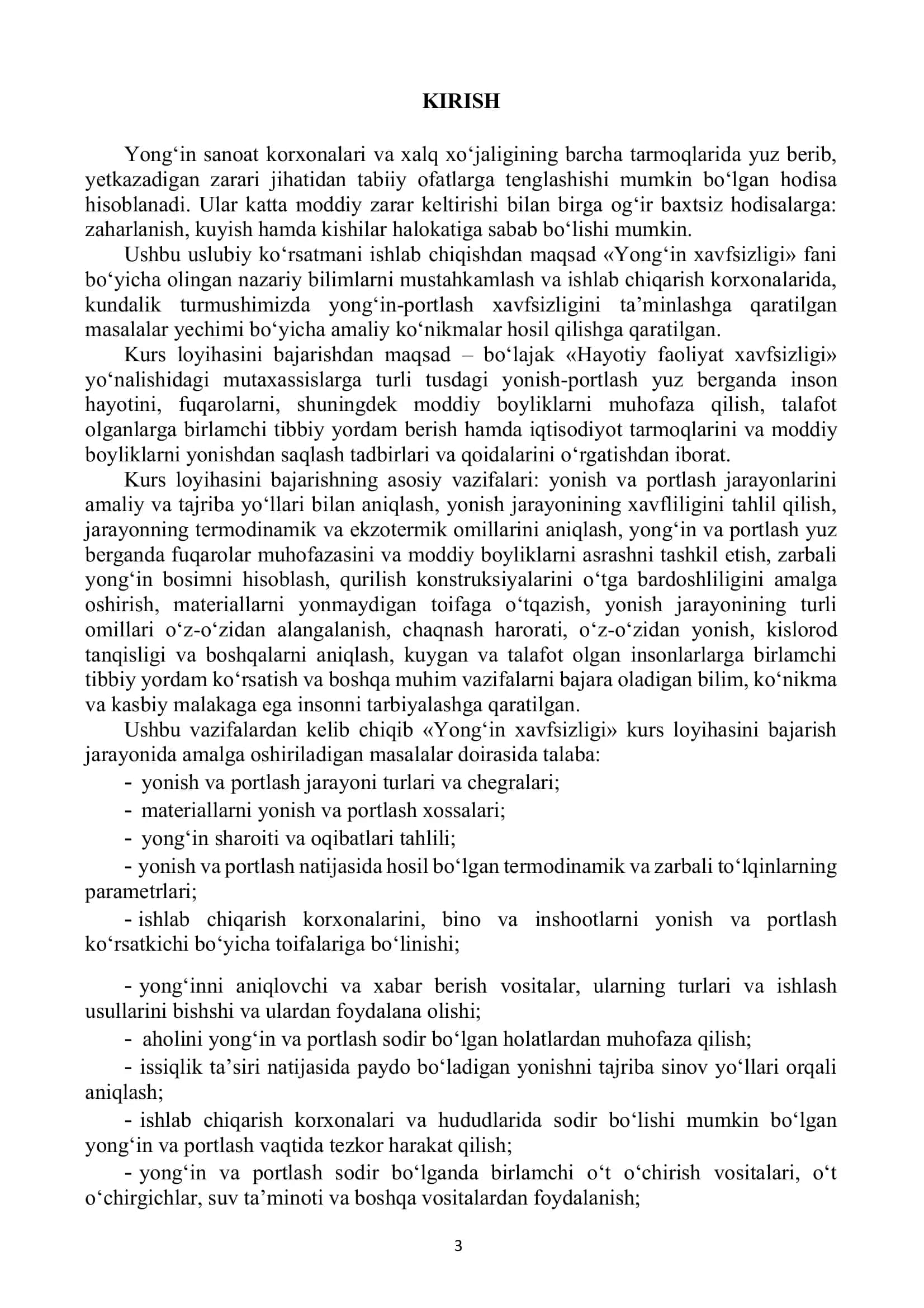 "Yong‘in xavfsizligi" fanidan kurs loyihasi. (Uslubiy qoʻllanma) 3