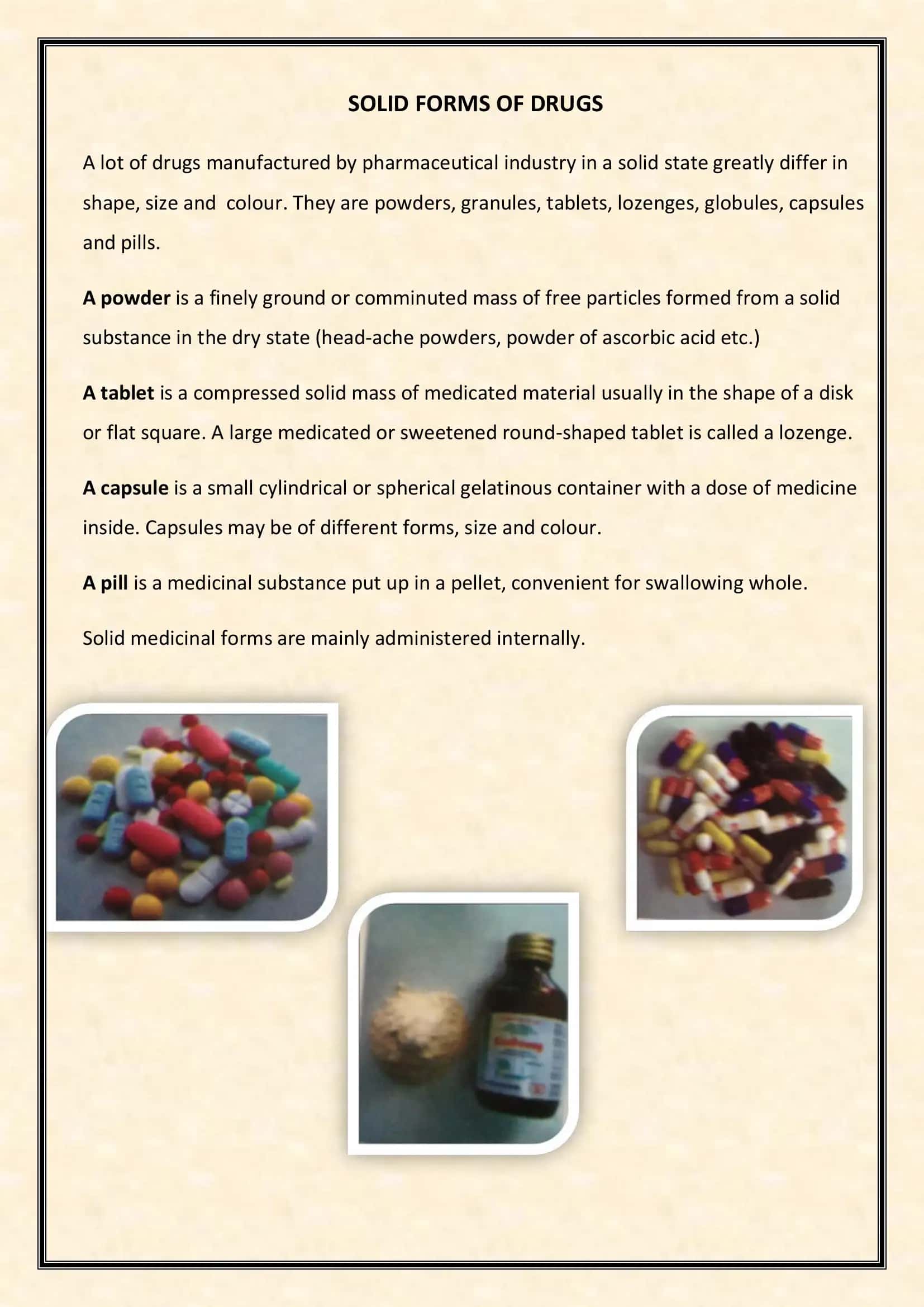 THE COMMON FORMS OF DRUGS 3
