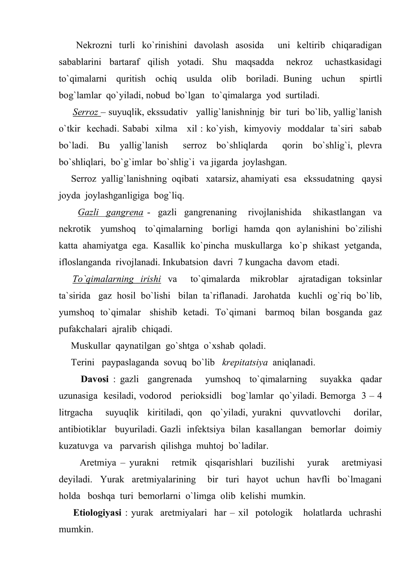 Hujayra potologiyasi. Aerob va anaerob infektsiya 3