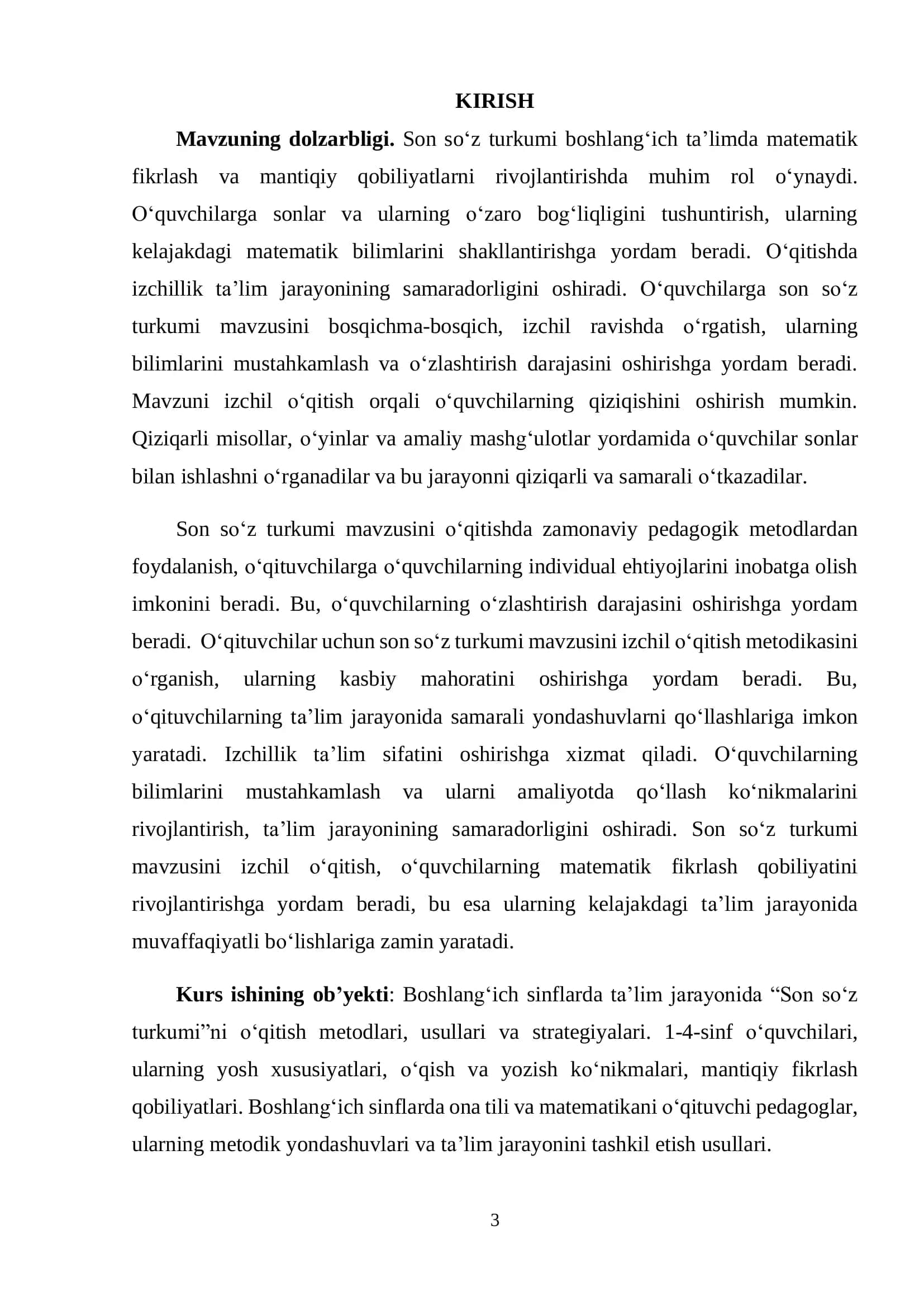Boshlang‘ich sinflarda “Son so‘z turkumi”ni o‘qitishda izchillik 3