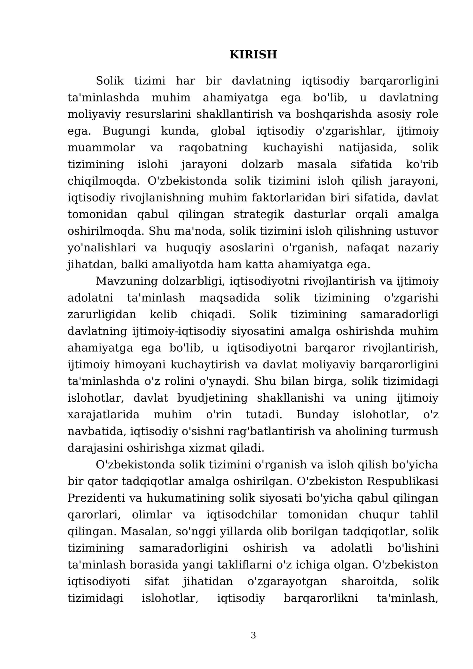 Солик тизимининг ислох килишнинг асосий устивор йуналишлари ва хукукий асослари 3