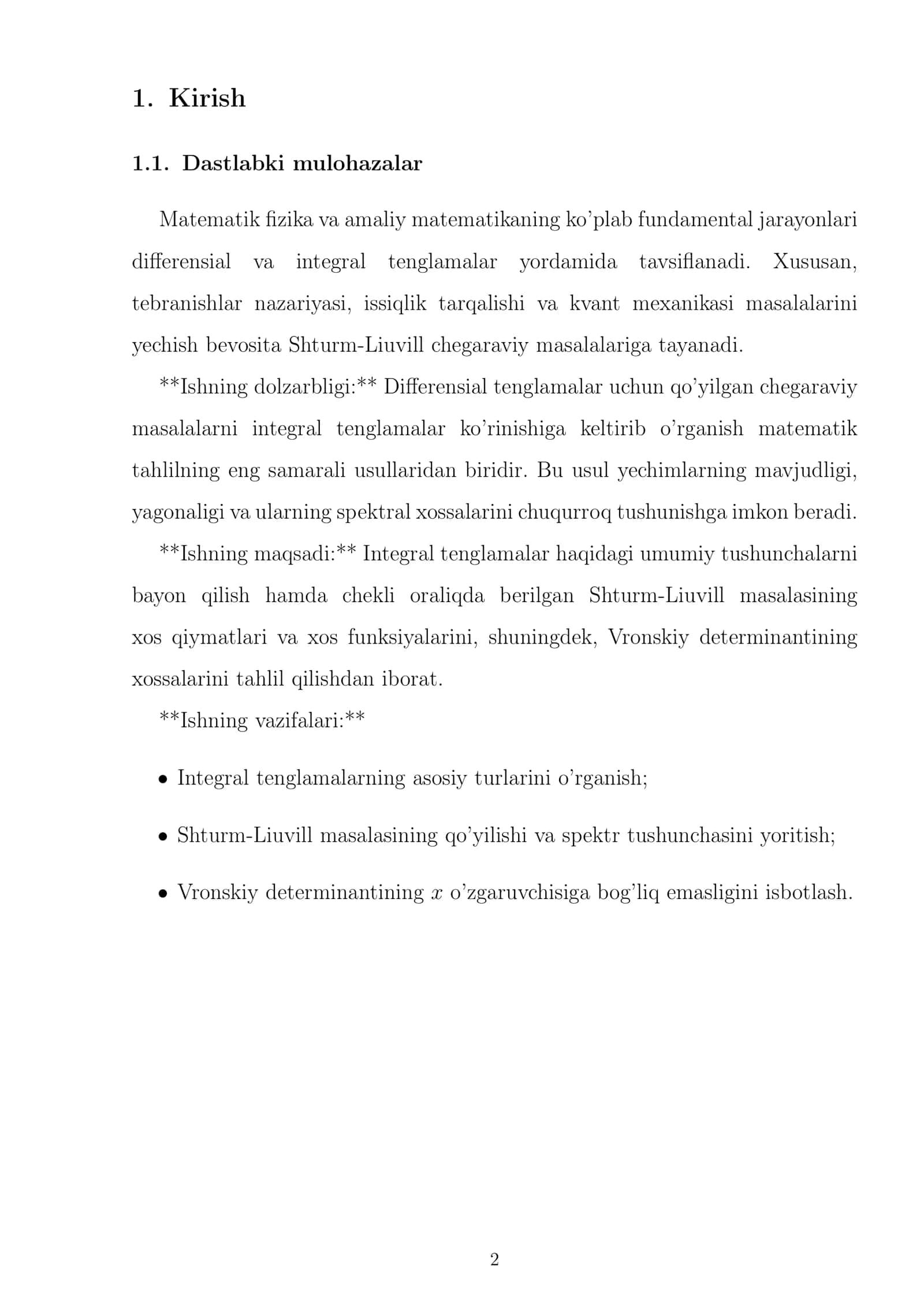 Integral tenglama tushunchasi.Differensial tenglamani integral tenglamaga keltirish 3