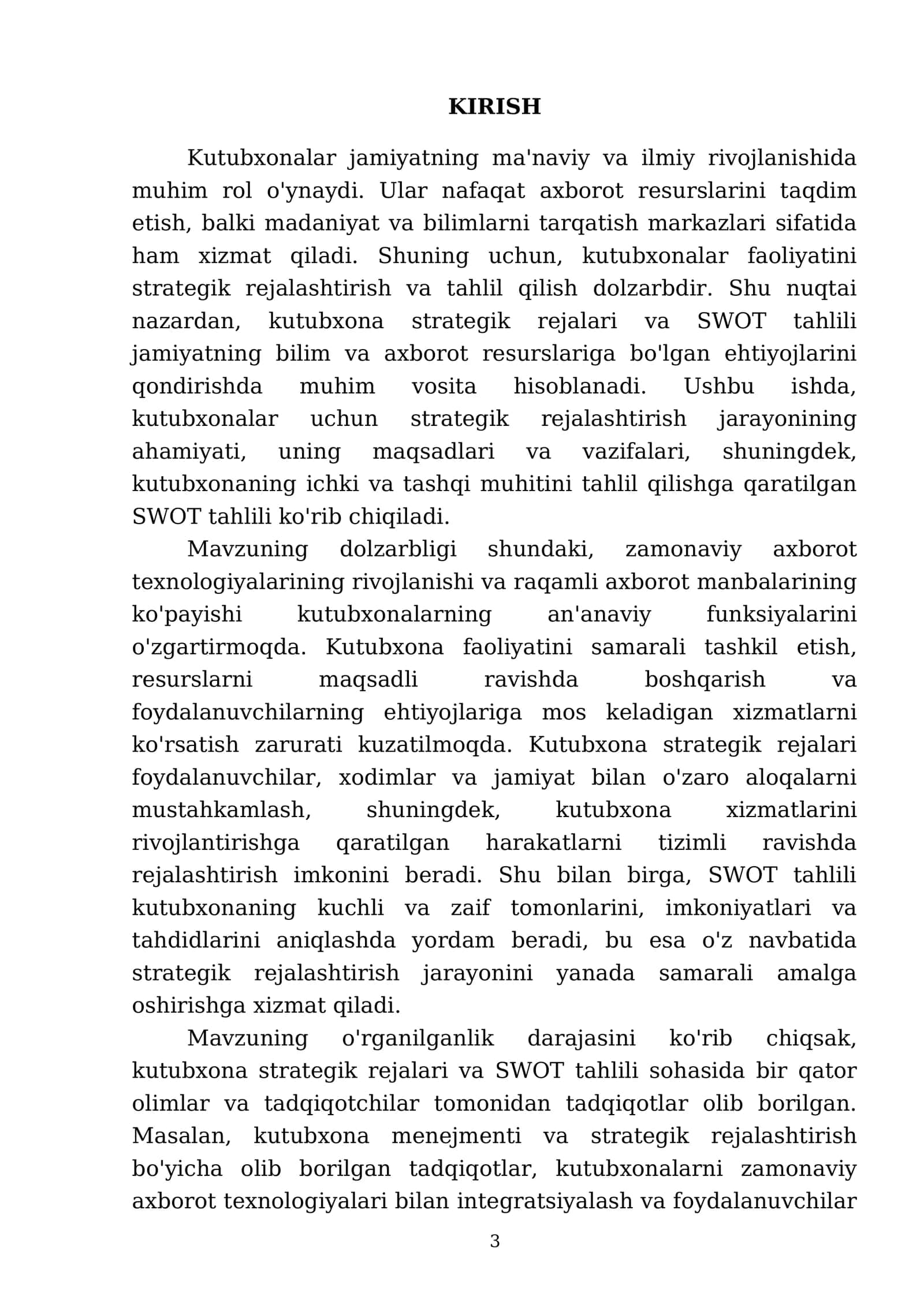 Kutubxona stratigig rejasi va SWOT tahlili 3