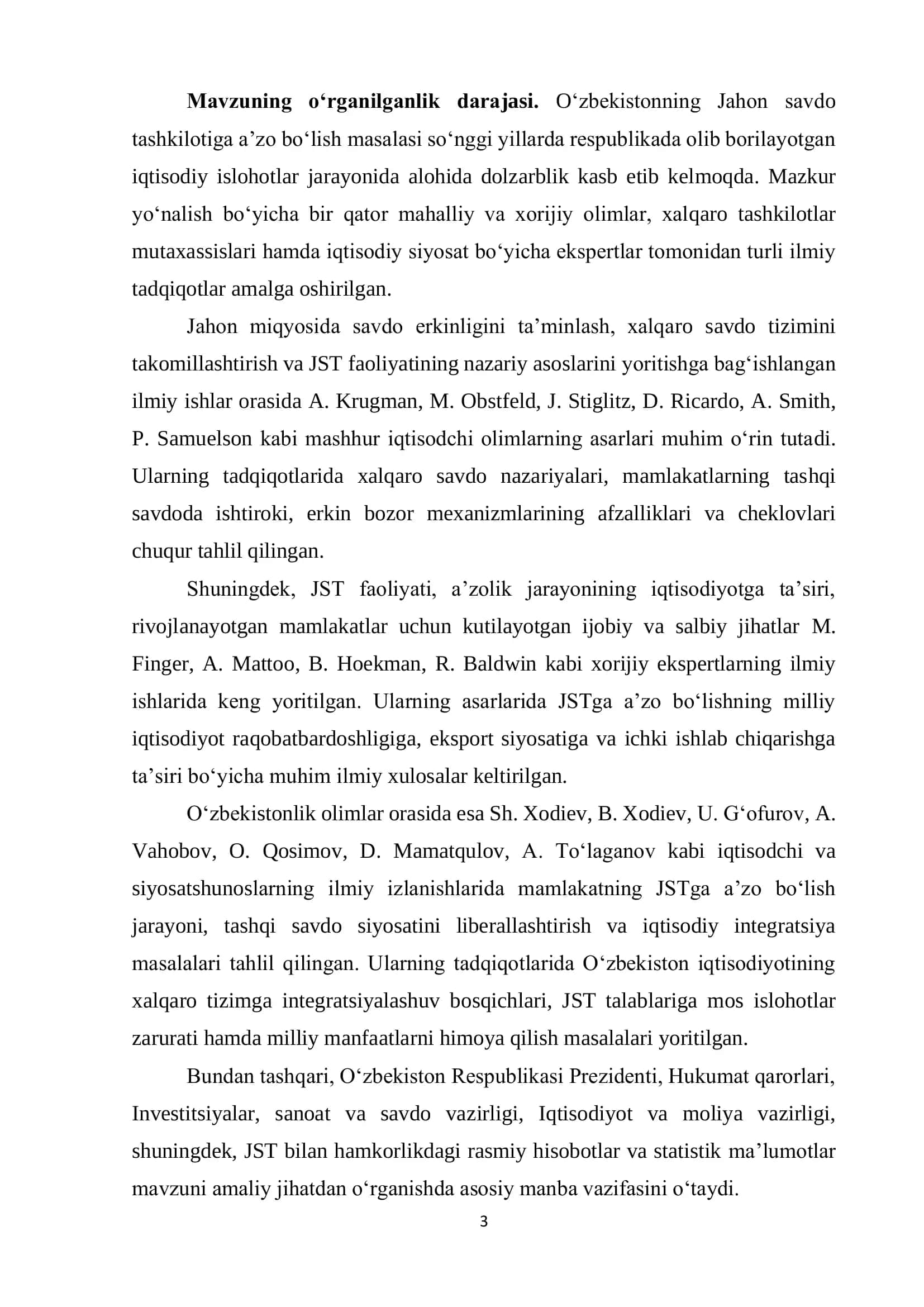 O‘zbekistonning Jahon savdo tashkilotiga a’zo bo‘lish istiqbollarini tahlil qilish 3