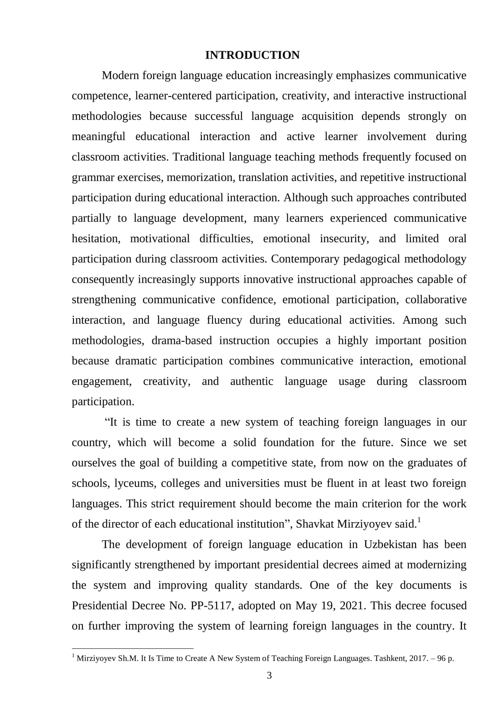 Course Paper on "The role of drama in language learning" 3