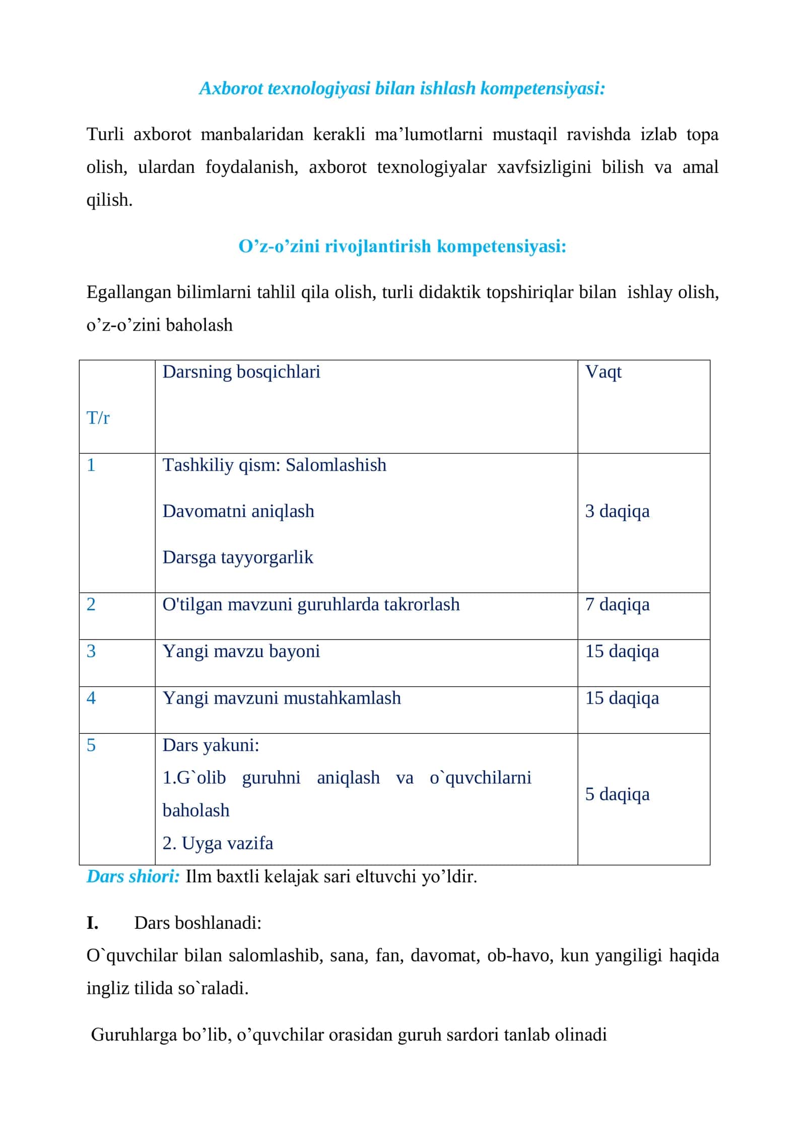 9-sinf Geografiya Fors qo'ltig'i Arab davlatlari bir soatlik dars ishlanma 3