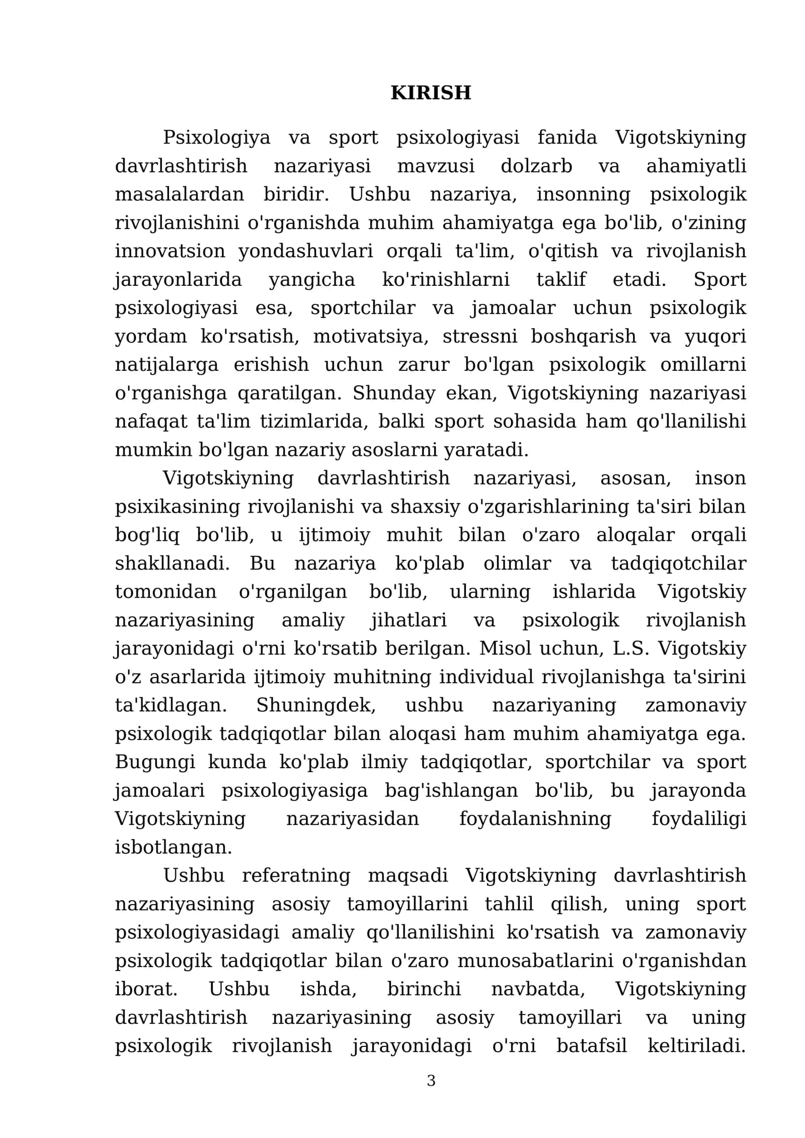 Psixalogiya va sport psixalogiyasi fanidan Vigotskiyning davrlashtirish nazariyasi mavzusida referat 3