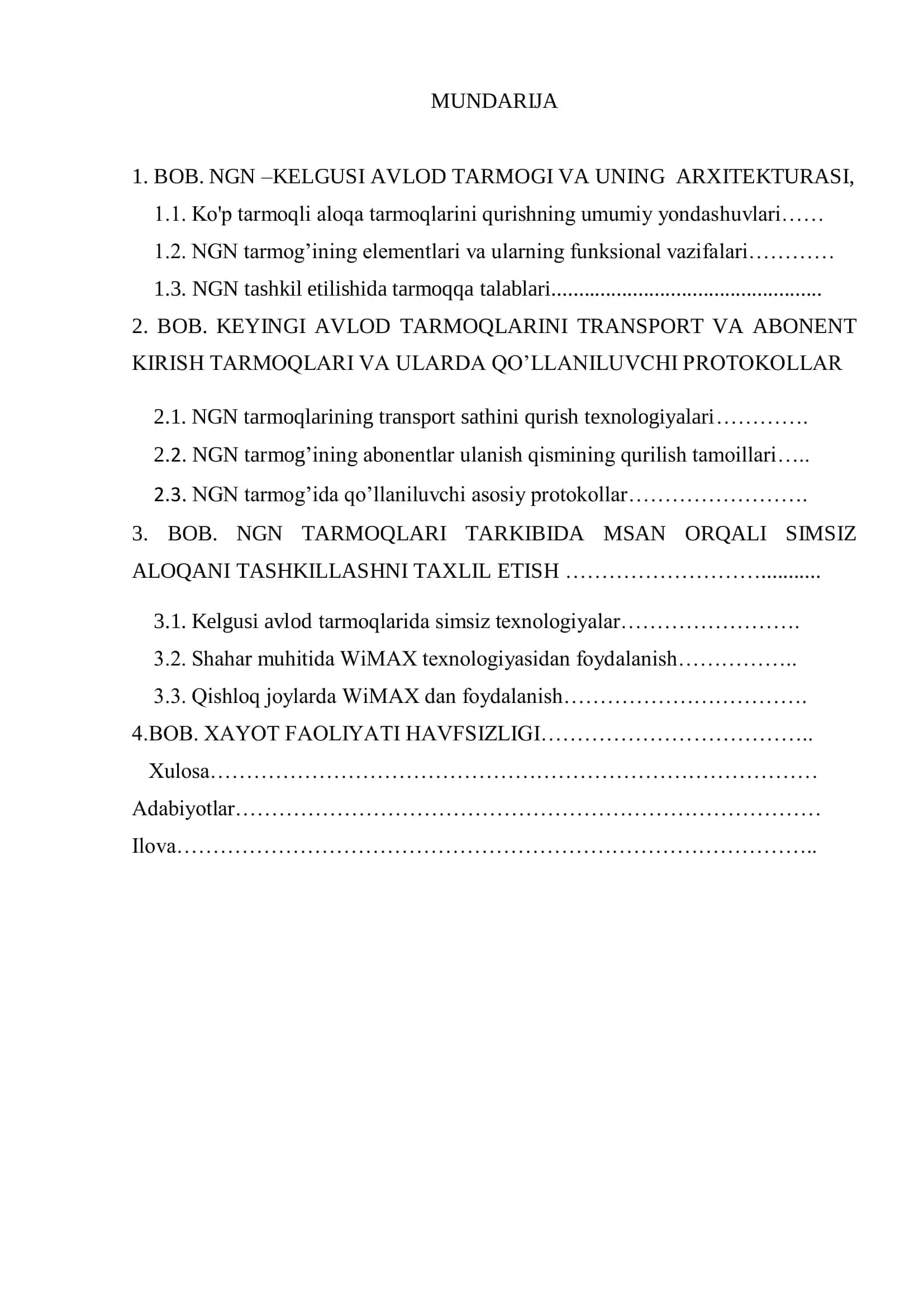 NGN tarmoqlari tarkibida MSAN orqali simsiz aloqani tashkillashni taxlil etish 3