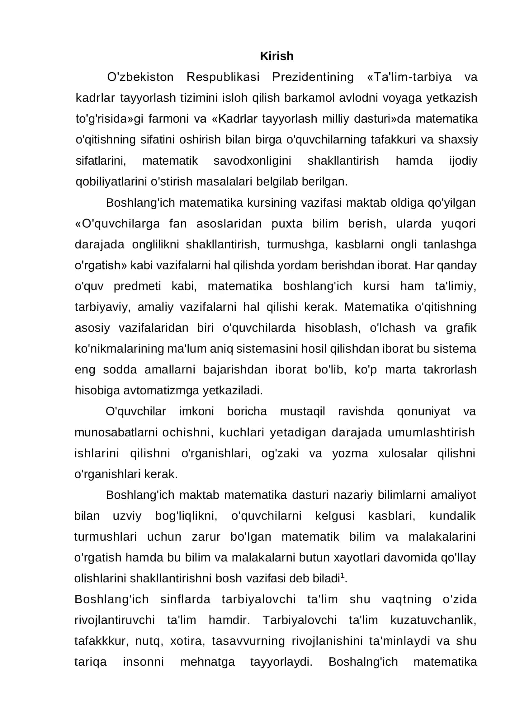 Butun nomanfiy sonlarning bo’linuvchanligi 3