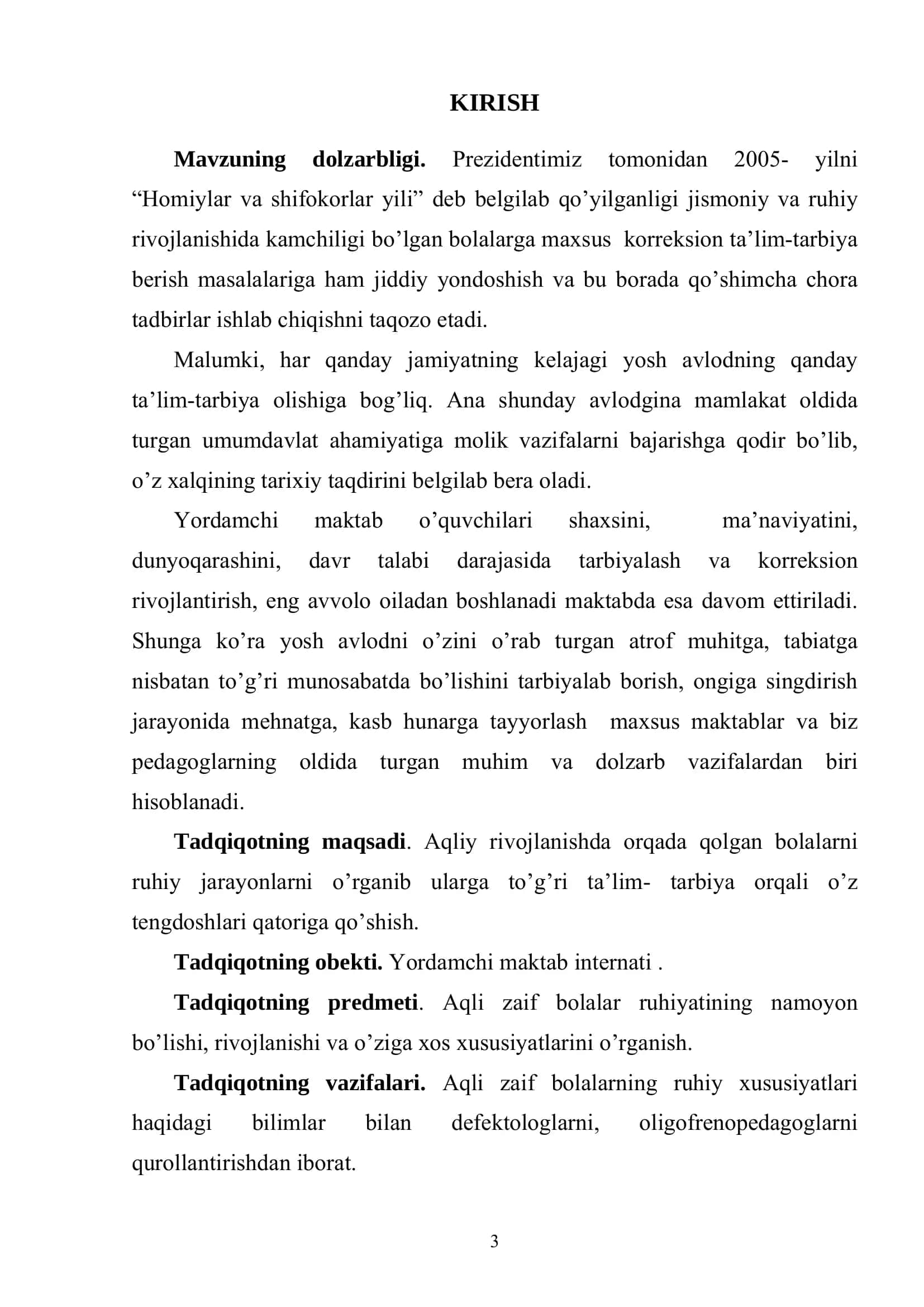 Aqli zaif bolalarda ruhiy jarayonini himoya qilish to'g'risida 3