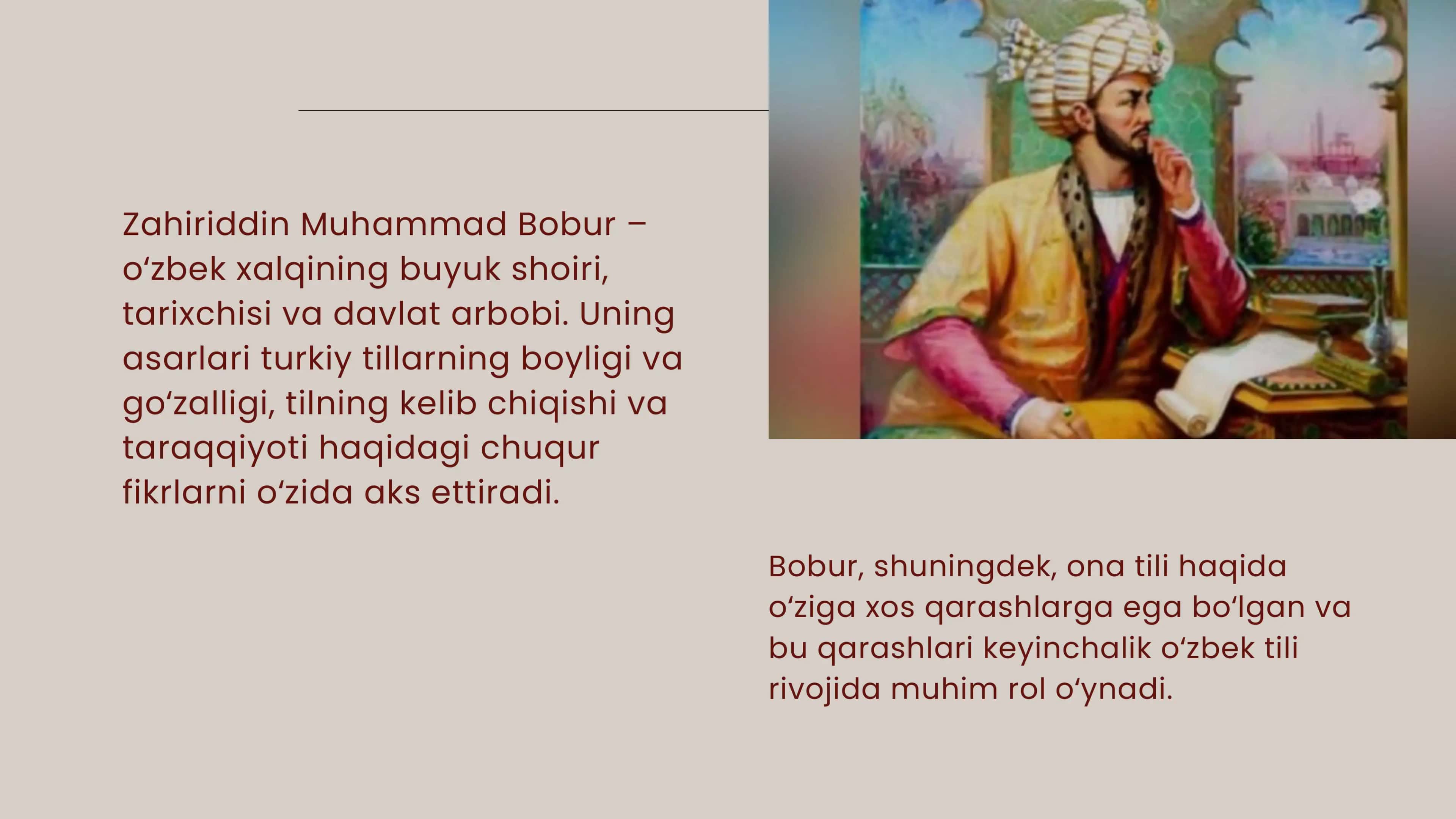 ZAHIRIDDIN MUHAMMAD BOBURNING LINGVISTIK QARASHLARI 3