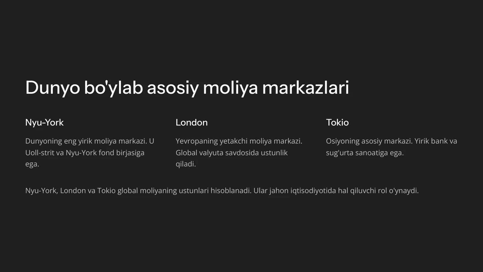 Jahon moliya markazlari 3