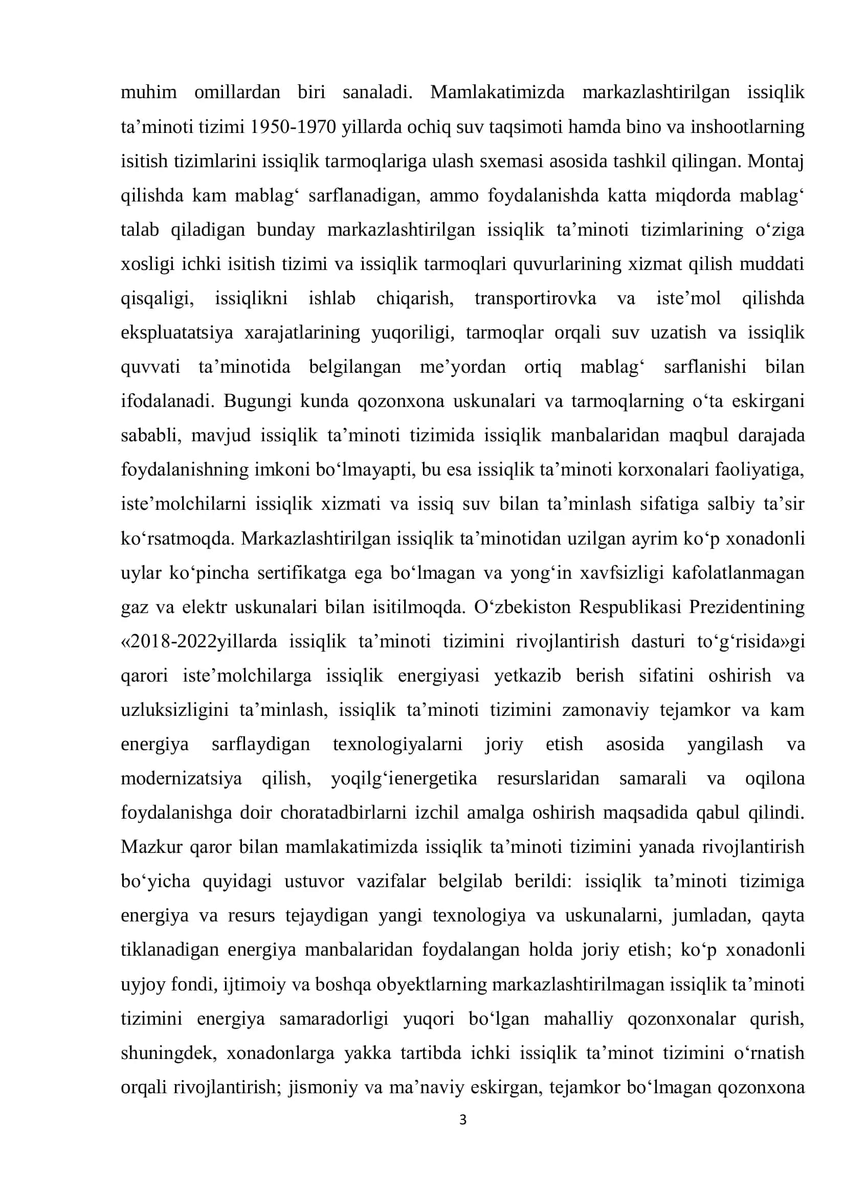 Farg’ona shaxar 1-kichik tuman markazining issiqlik tag’minoti tizimlarini takomillashtirish loyixasi 3