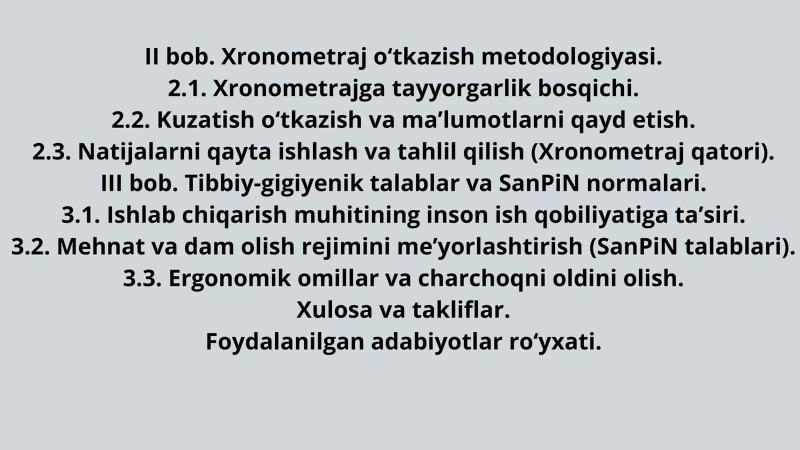 ishlab chiqarishda ish kuni xronometraji 3