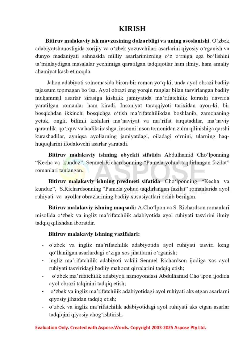 INGLIZ VA O’ZBEK ROMANLARIDA AYOL RUHIYATI TASVIRI 3