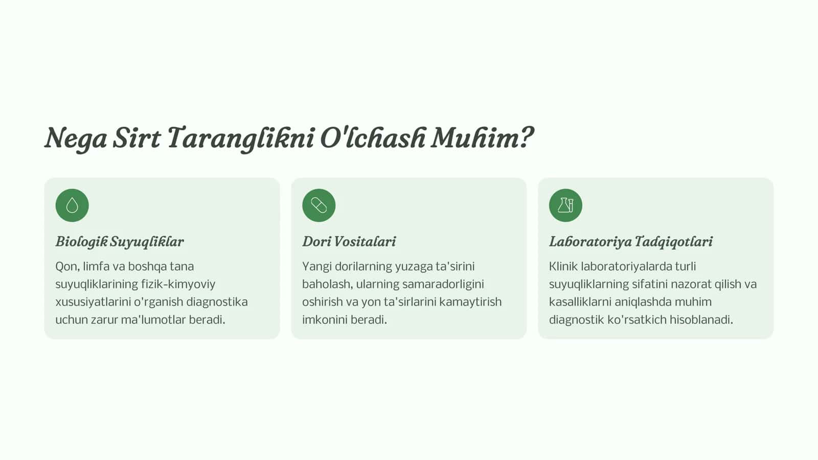 Sirt Taranglik Koeffitsientini Tomchi Uzilish Usuli Bilan Aniqlash Tibbiyot Yo'nalishi Talabalari Uchun 3